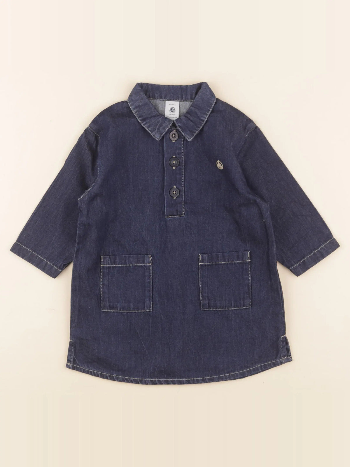 Petit Bateau - robe bleu - 18 mois