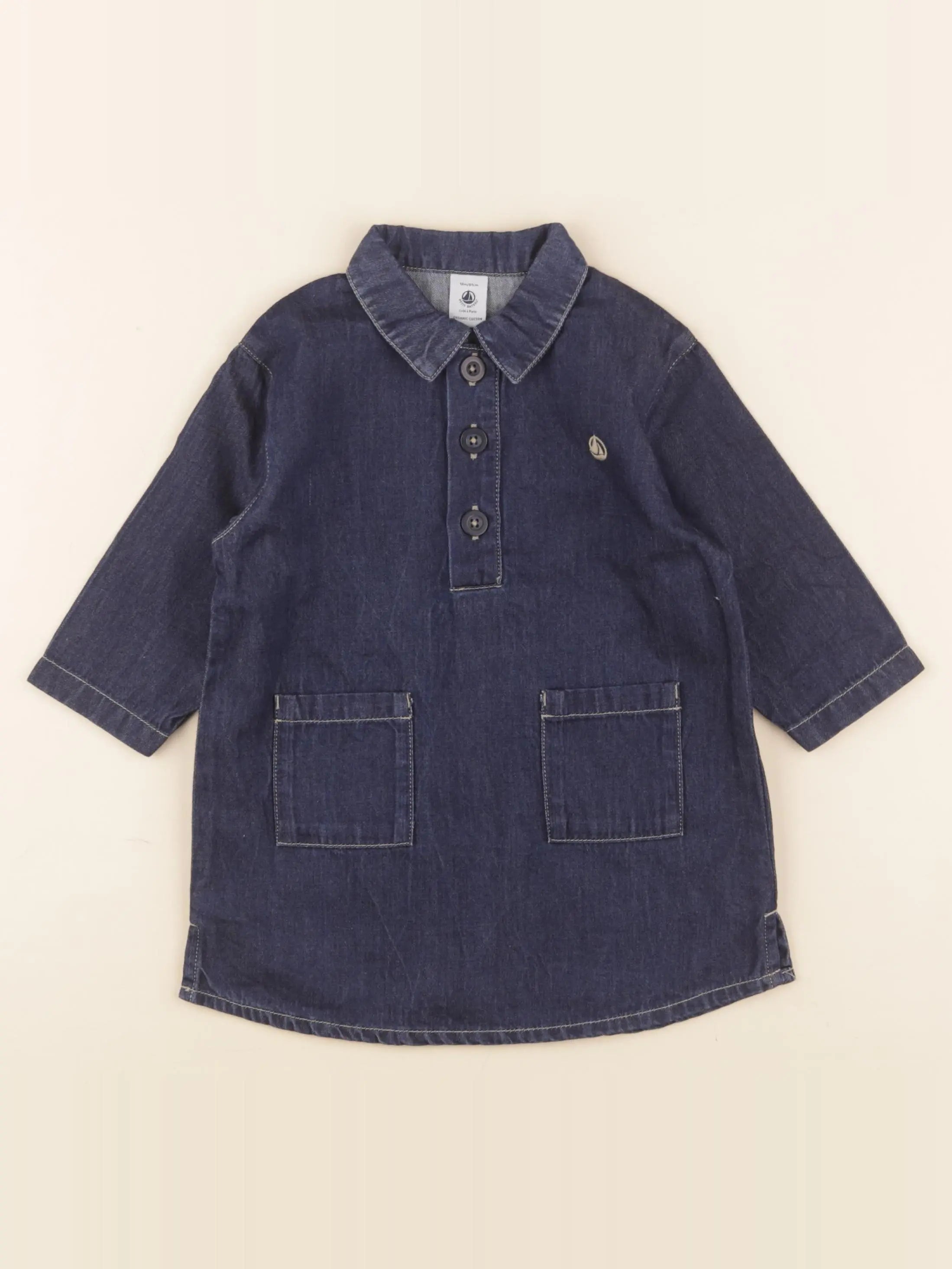 Petit Bateau - robe bleu - 18 mois