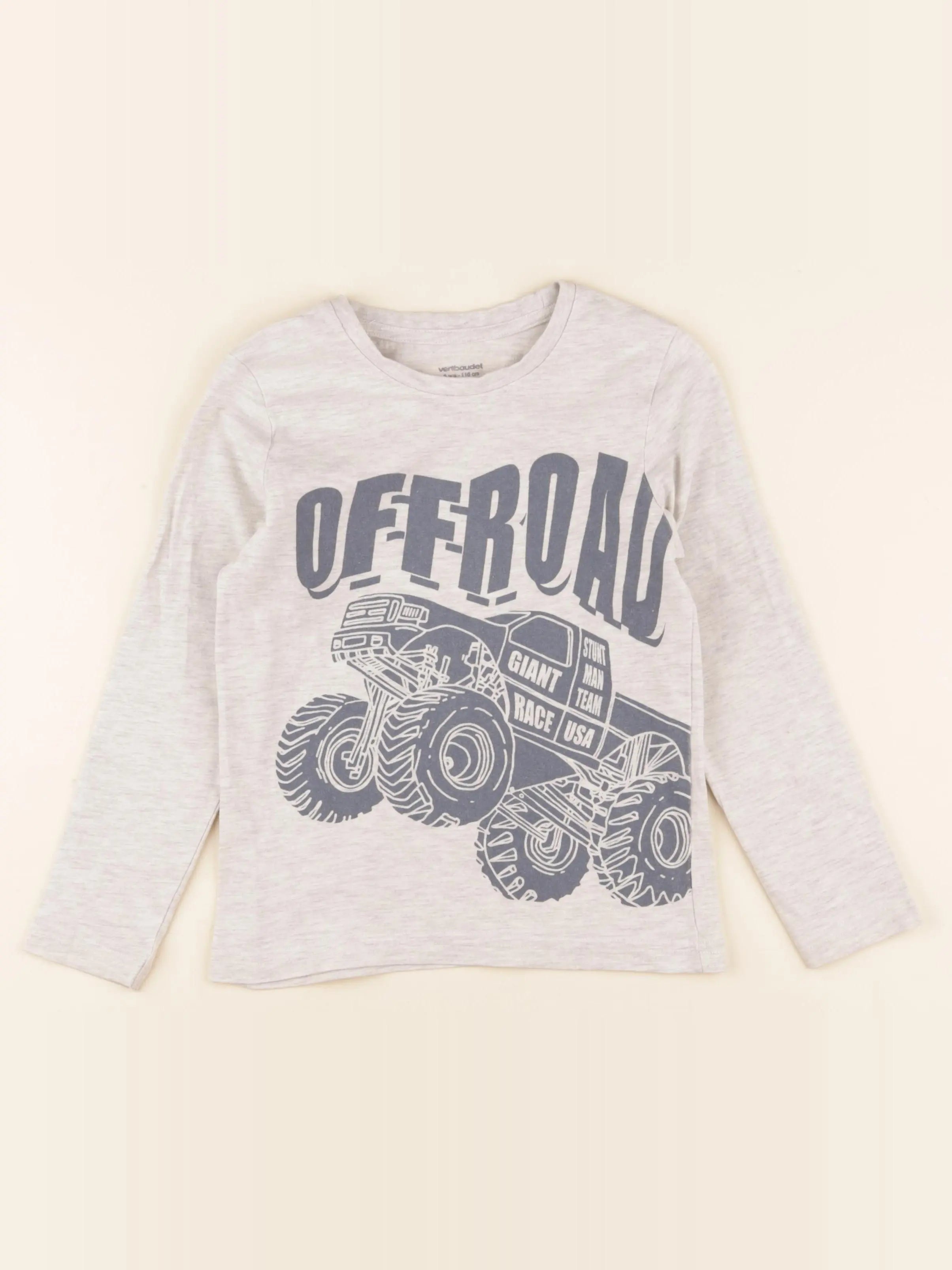 Vertbaudet - tee-shirt gris - 6 ans