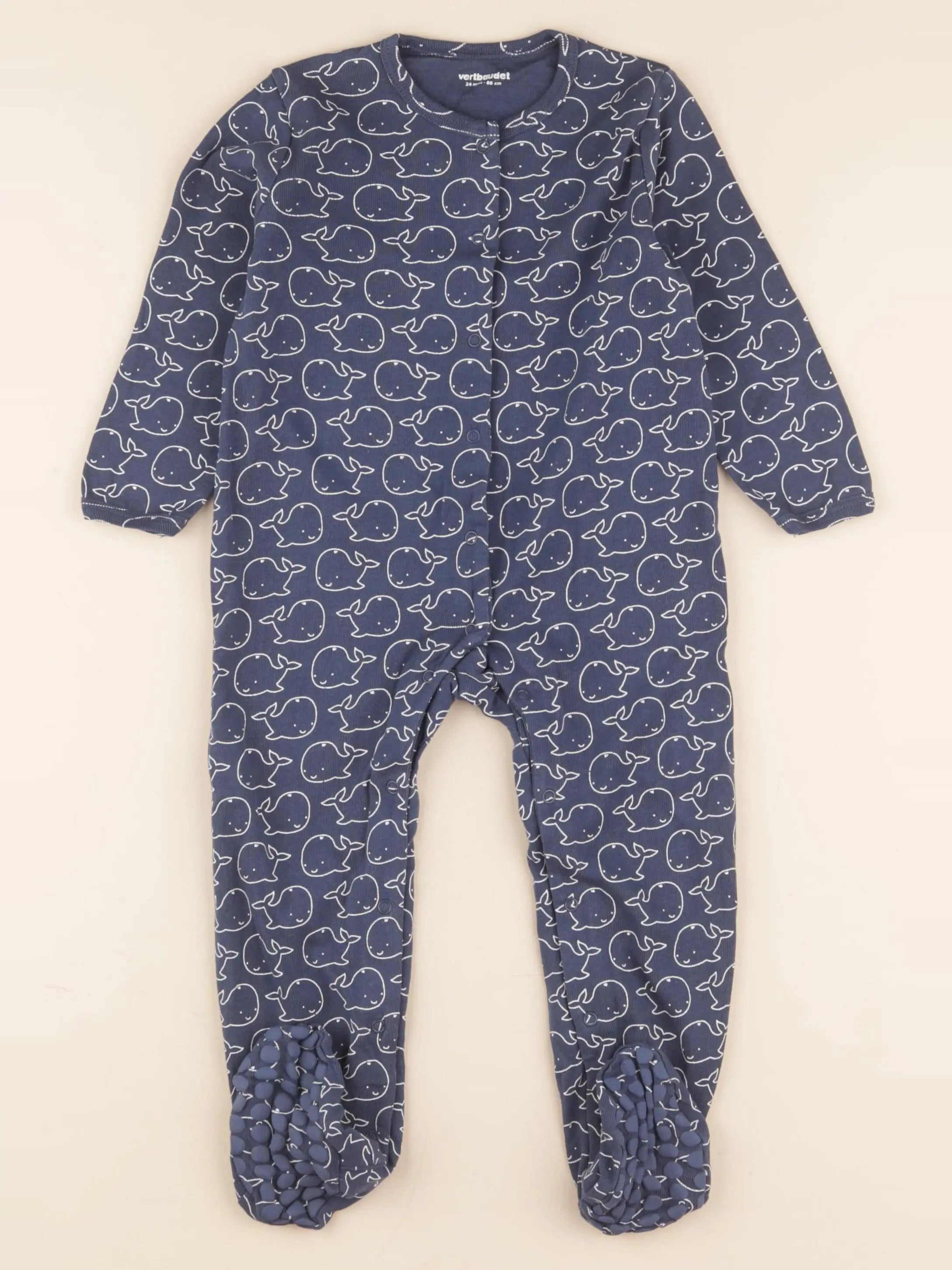 Vertbaudet - pyjama coton bleu - 24 mois