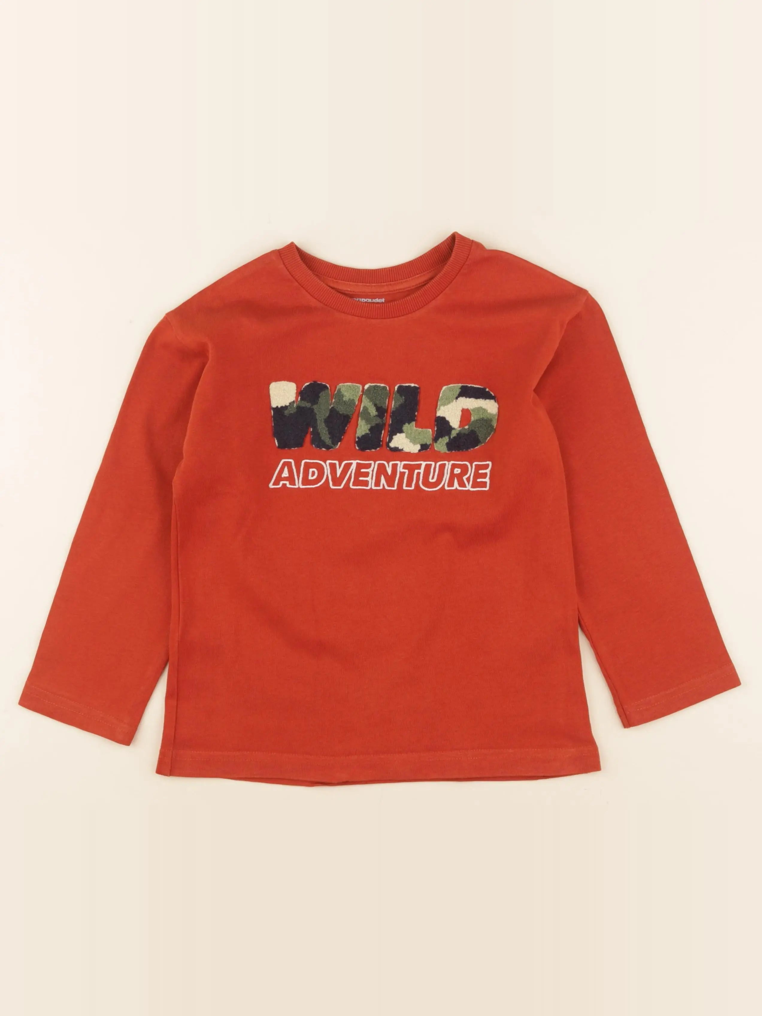 Vertbaudet - sweat rouge - 6 ans