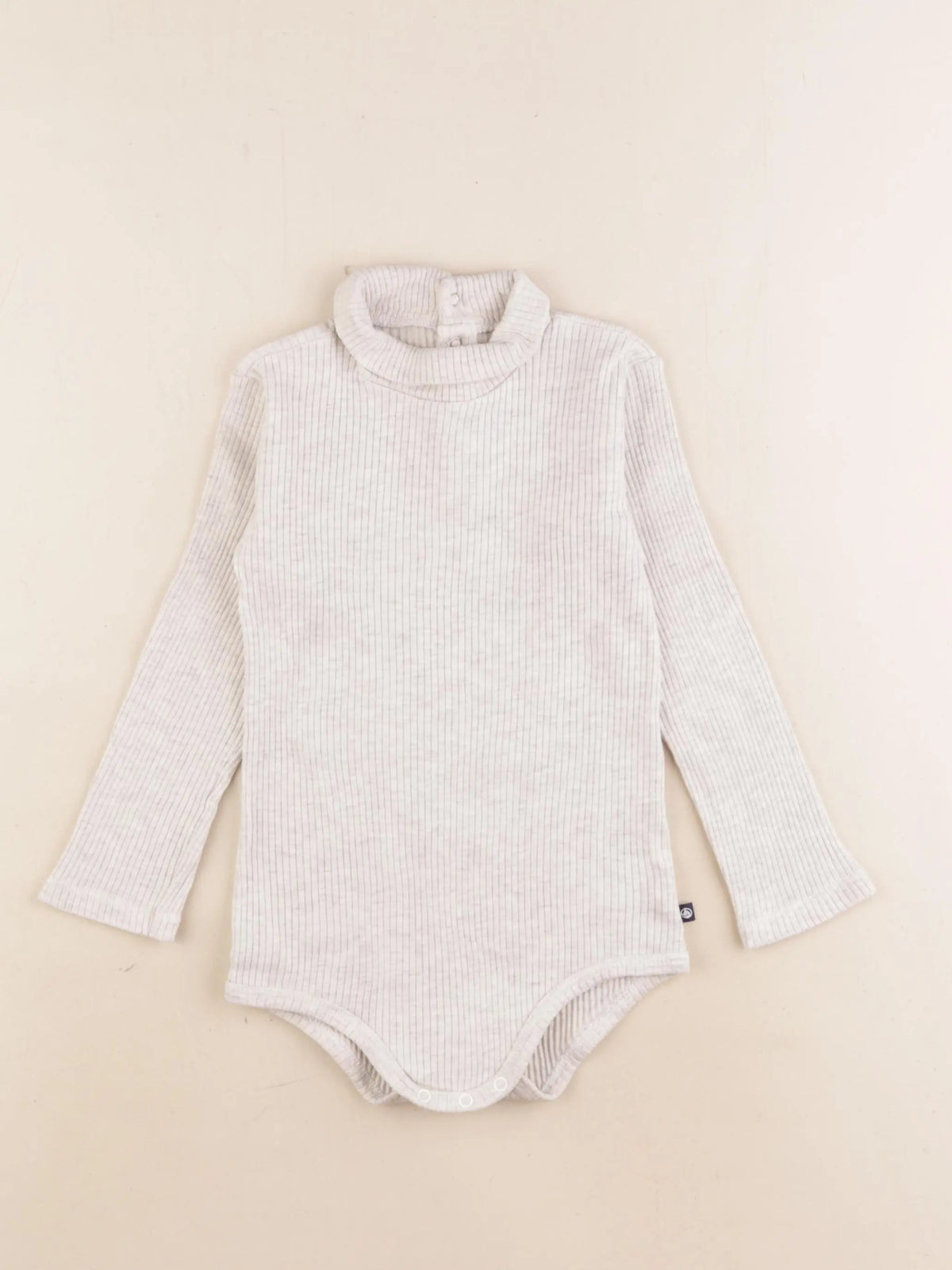 Petit Bateau - body à col gris - 36 mois