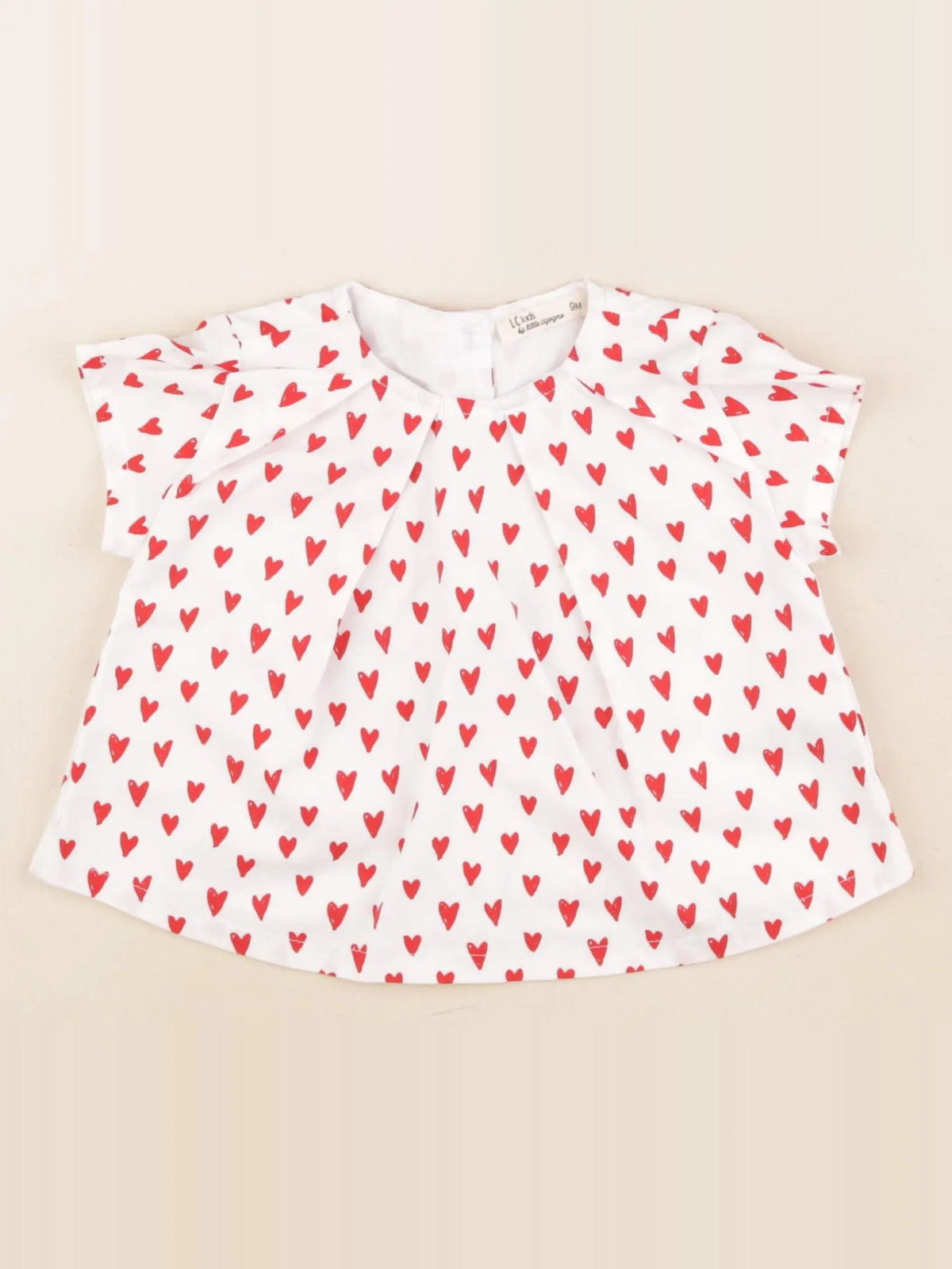 Little Cigogne - blouse blanc, rouge - 9 mois