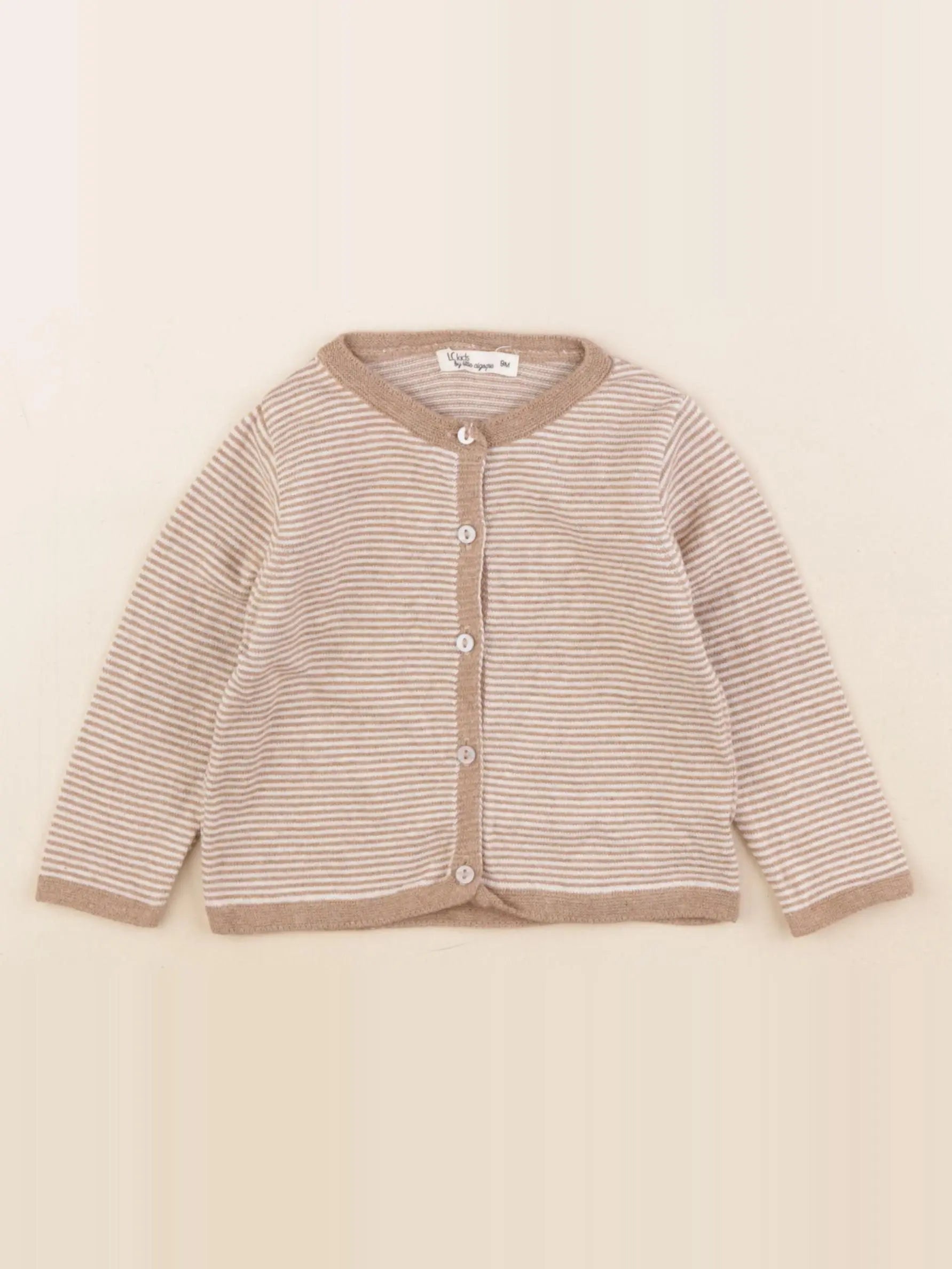 Little Cigogne - gilet marron - 9 mois