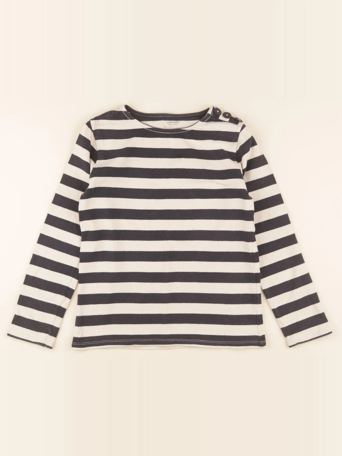 Vertbaudet - tee-shirt beige, noir - 10 ans