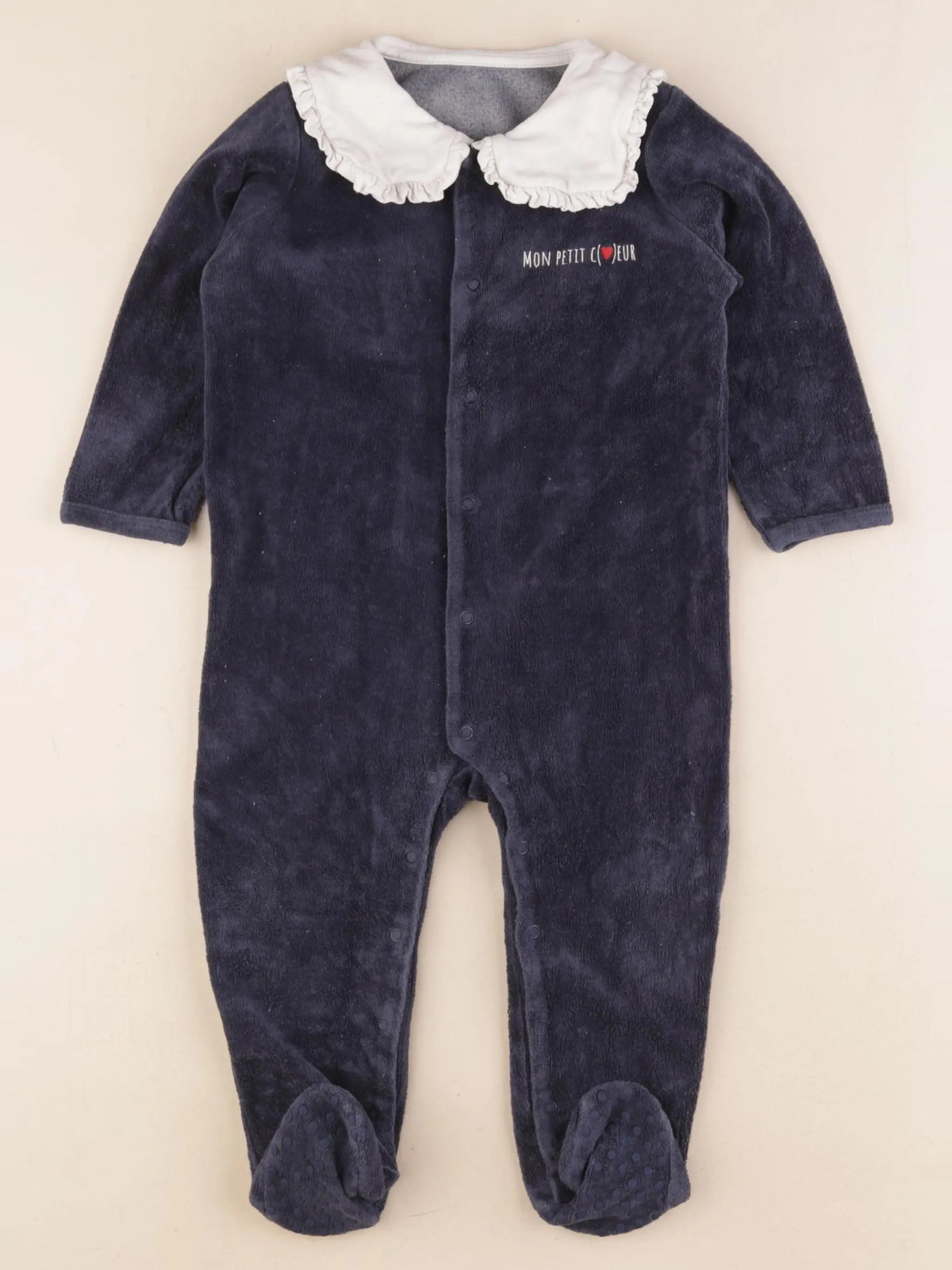 Vertbaudet - pyjama velours bleu - 18 mois
