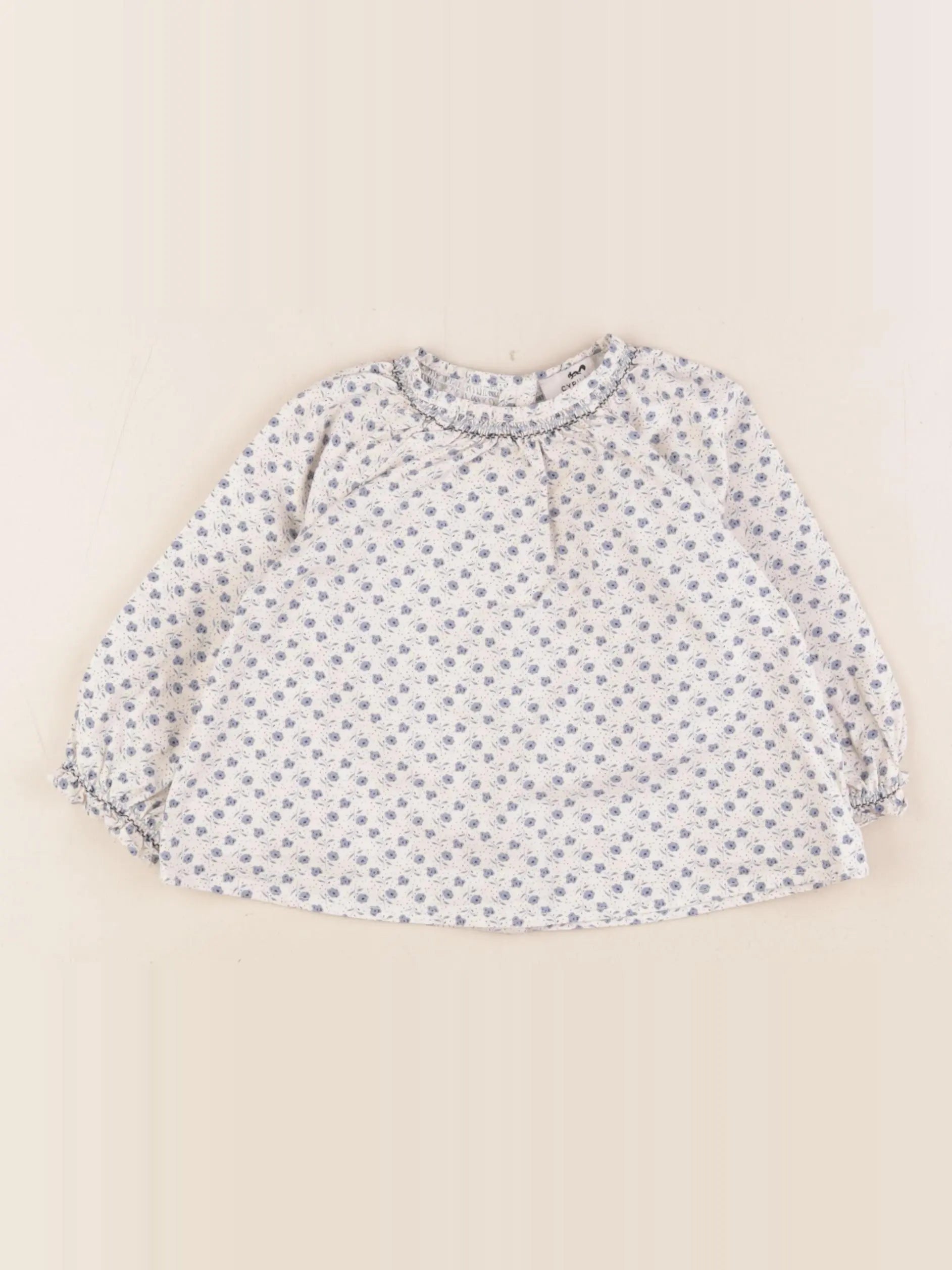 Cyrillus - blouse bleu - 12 mois