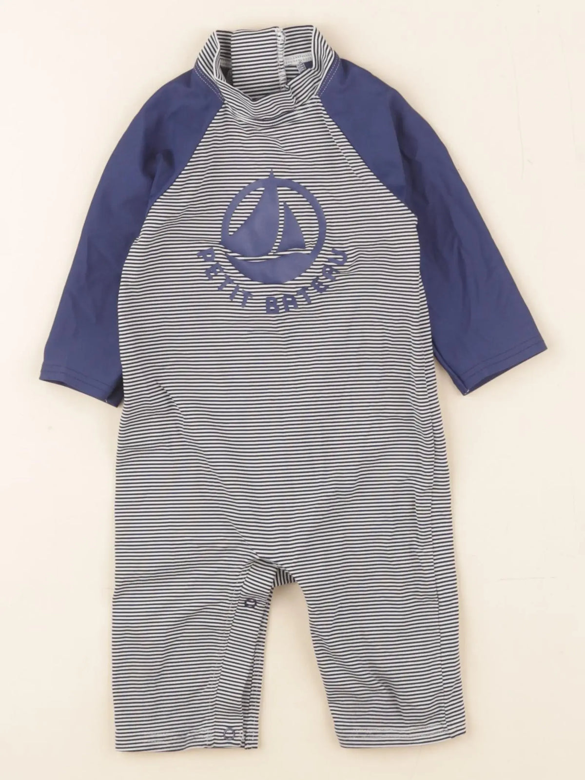 Petit Bateau - combi de bain bleu - 12 mois