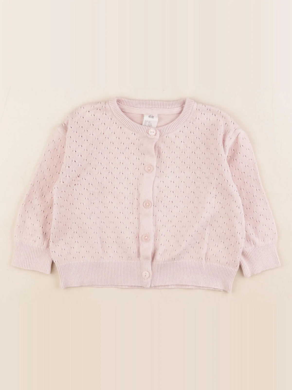 H&M - gilet rose - 6/9 mois