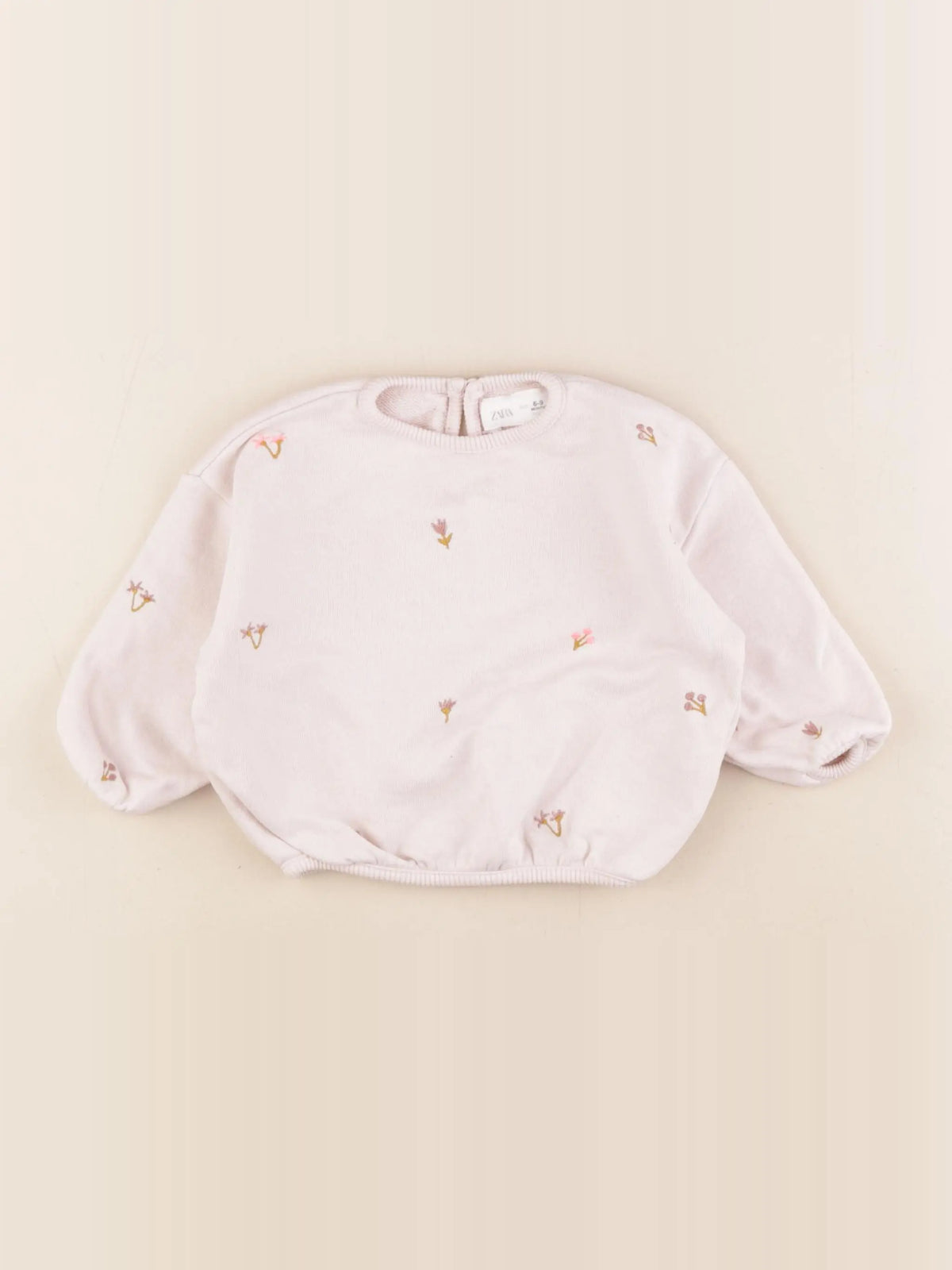 Zara - sweat rose - 6/9 mois