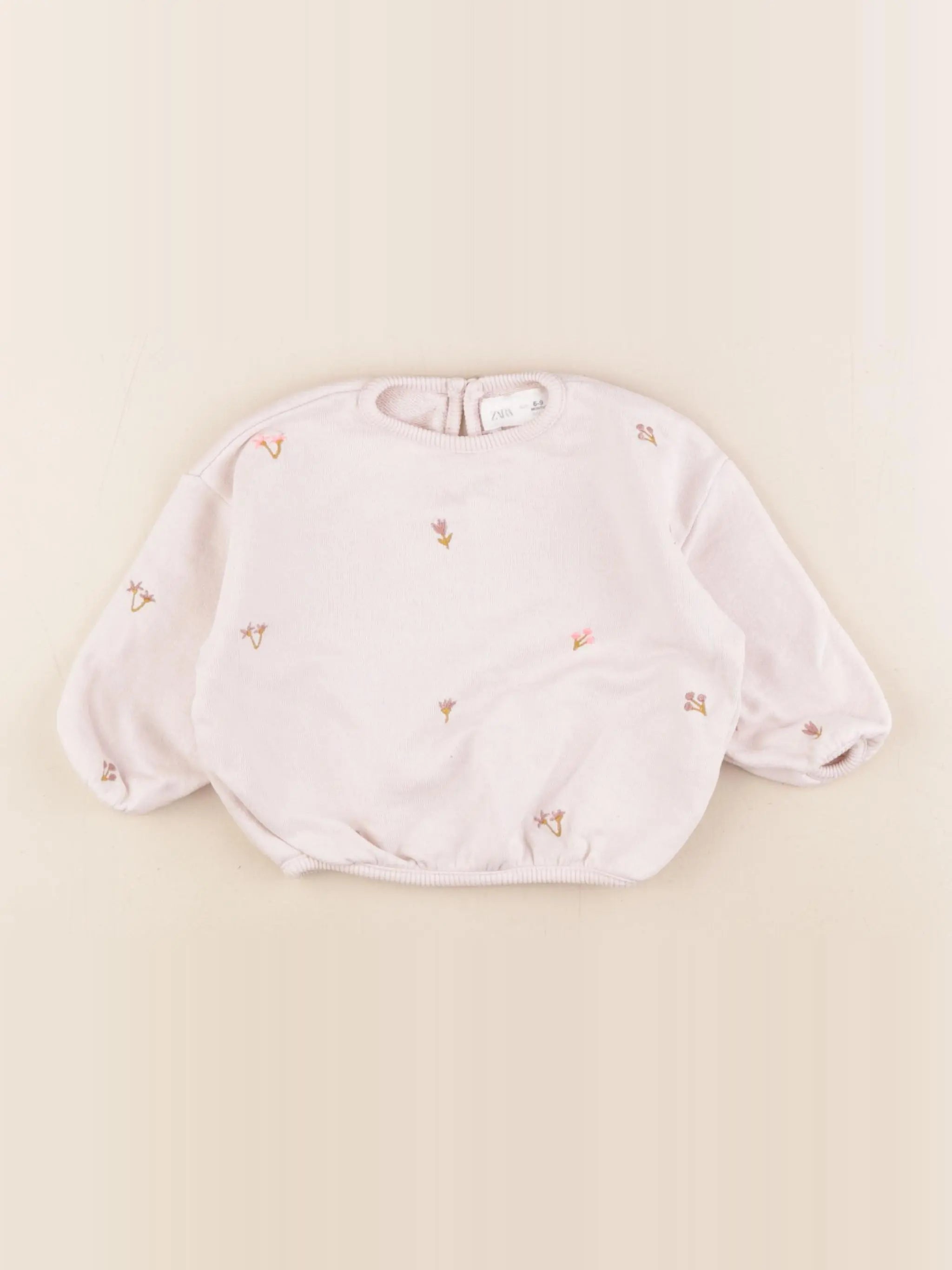 Zara - sweat rose - 6/9 mois