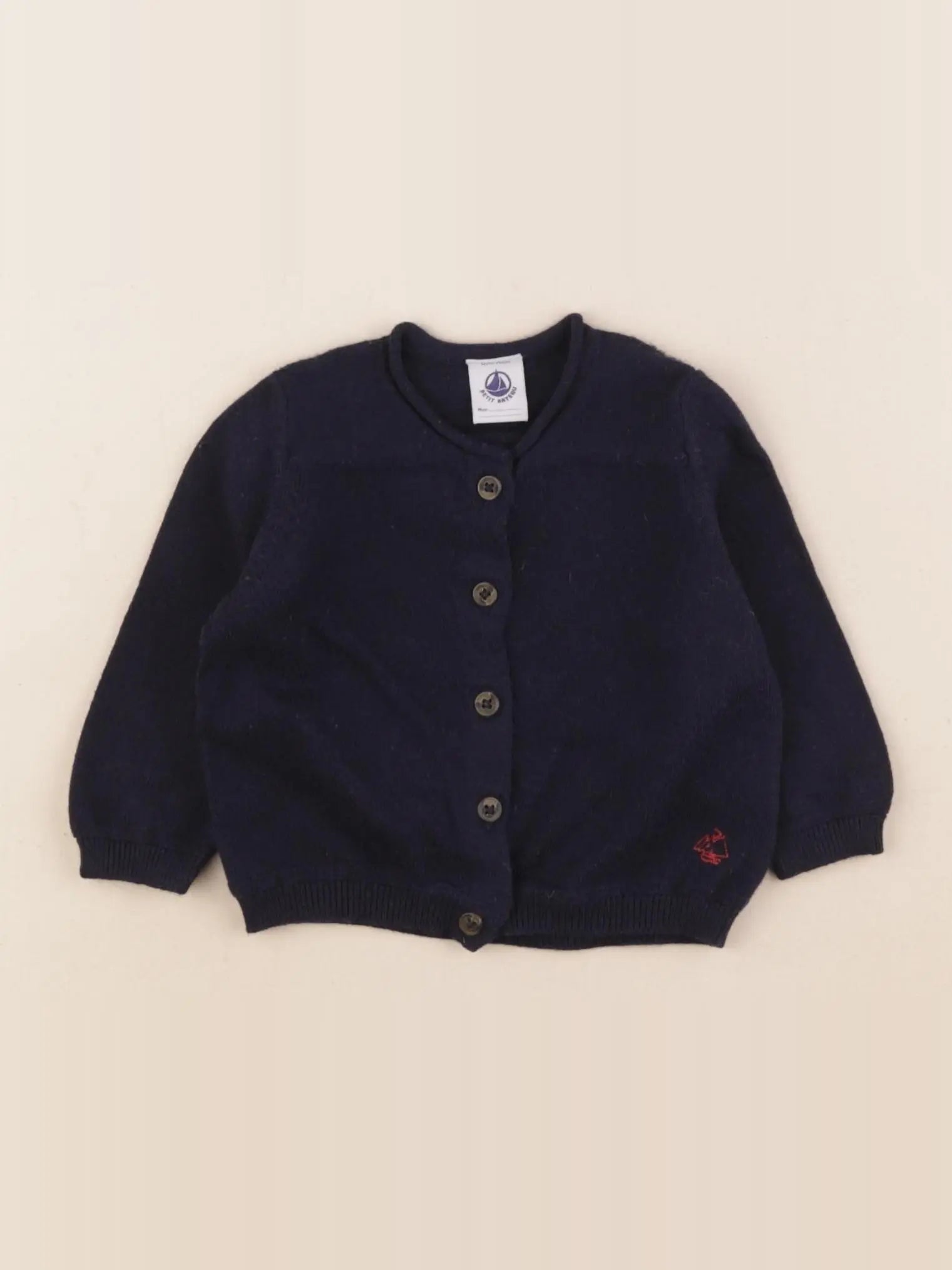 Petit Bateau - gilet bleu - 12 mois