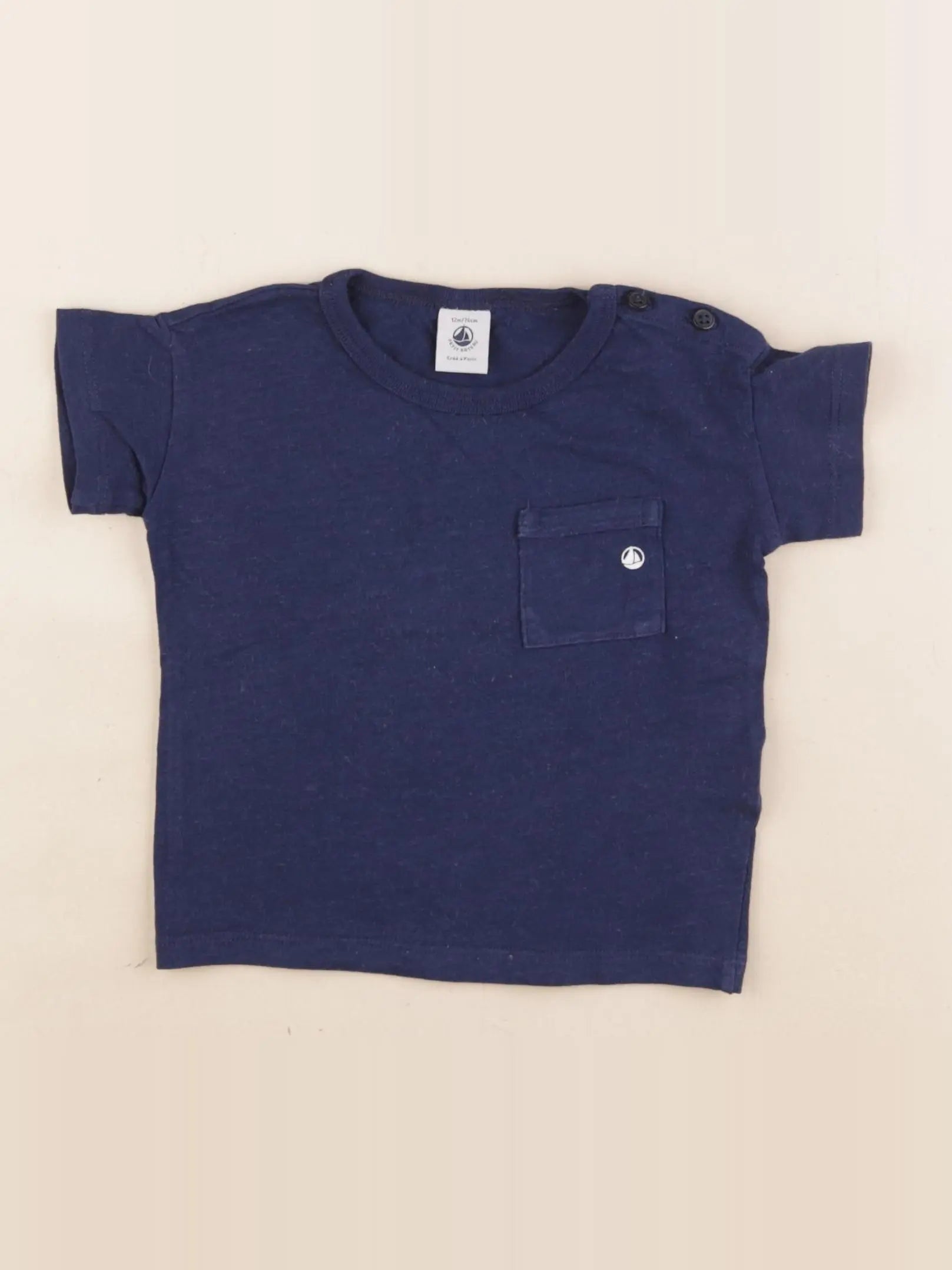 Petit Bateau - tee-shirt bleu - 1 an