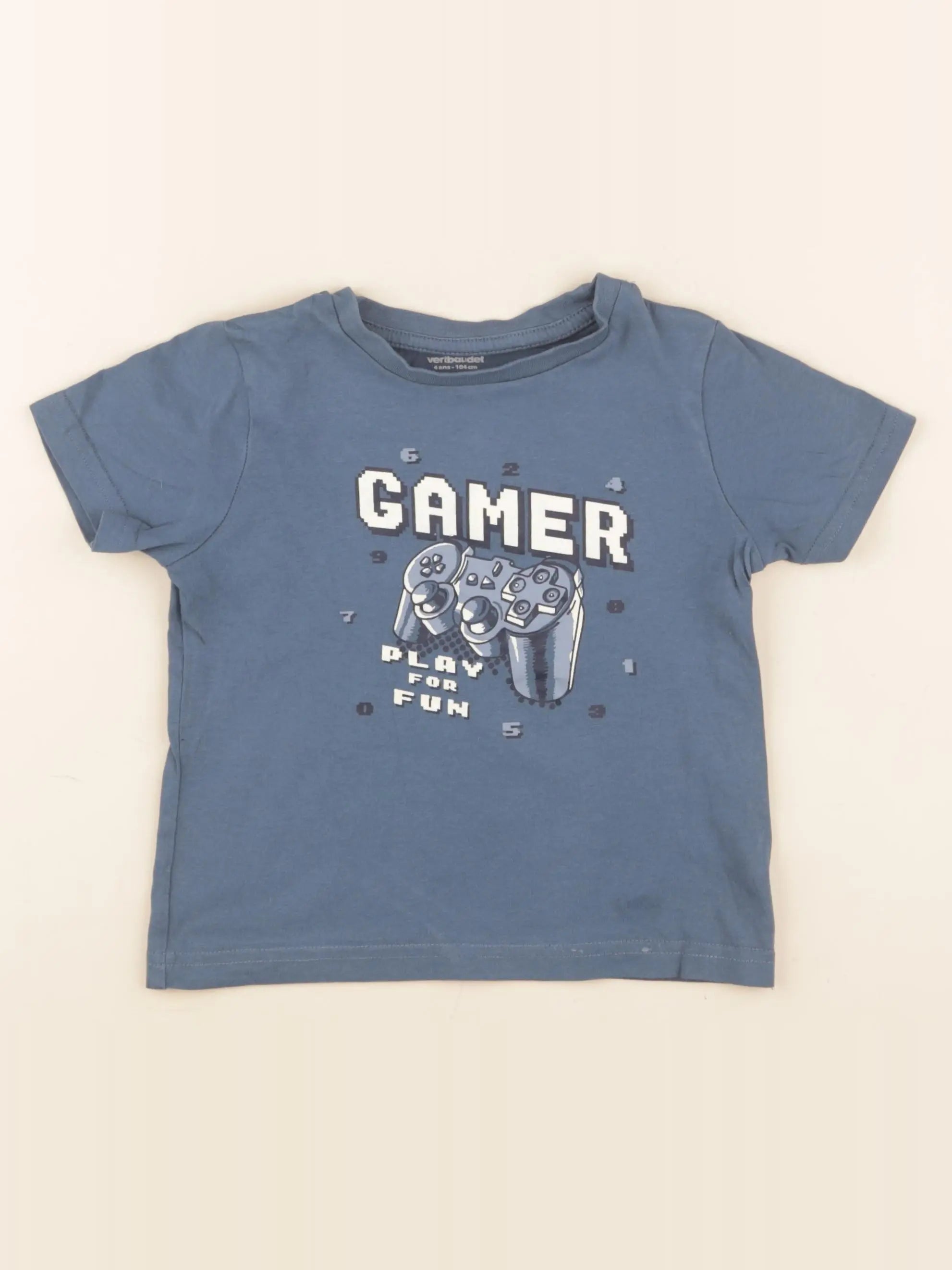 Vertbaudet - tee-shirt bleu - 4 ans