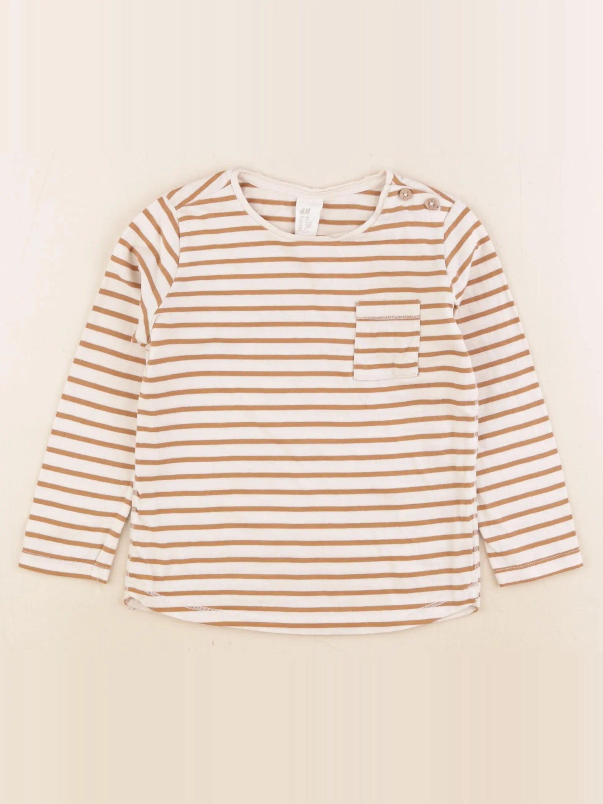H&M - tee-shirt beige, marron - 18/24 mois