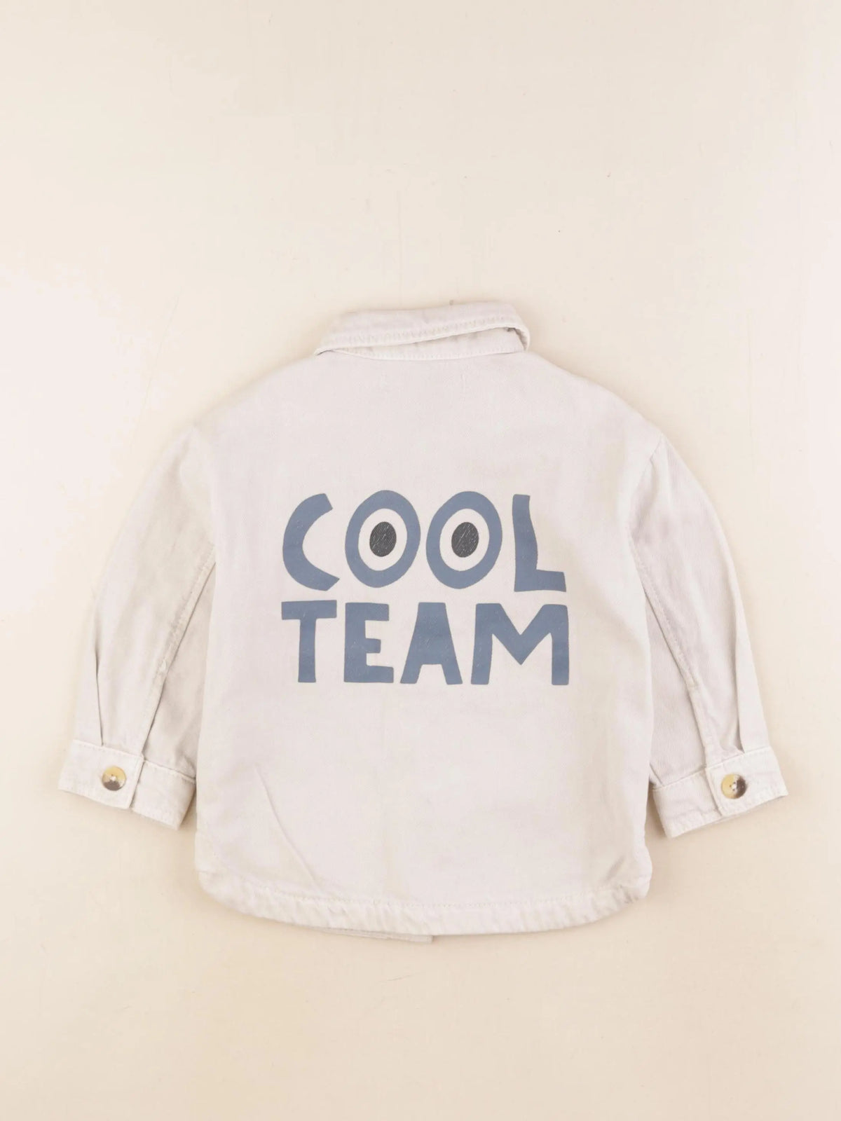 Zara - veste imprimé au dos beige - 12/18 mois