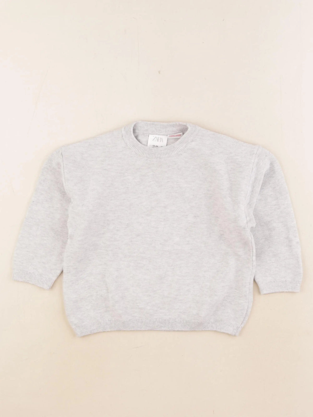 Zara - pull gris - 18/24 mois