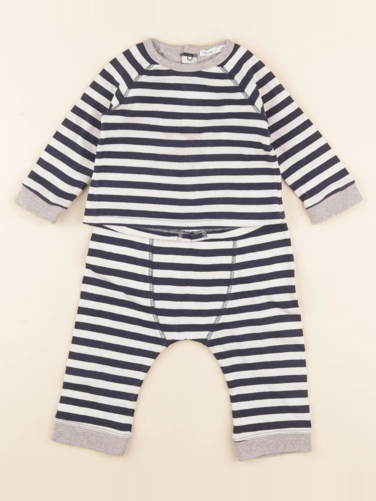 Boutchou - ensemble blanc, bleu - 1 an