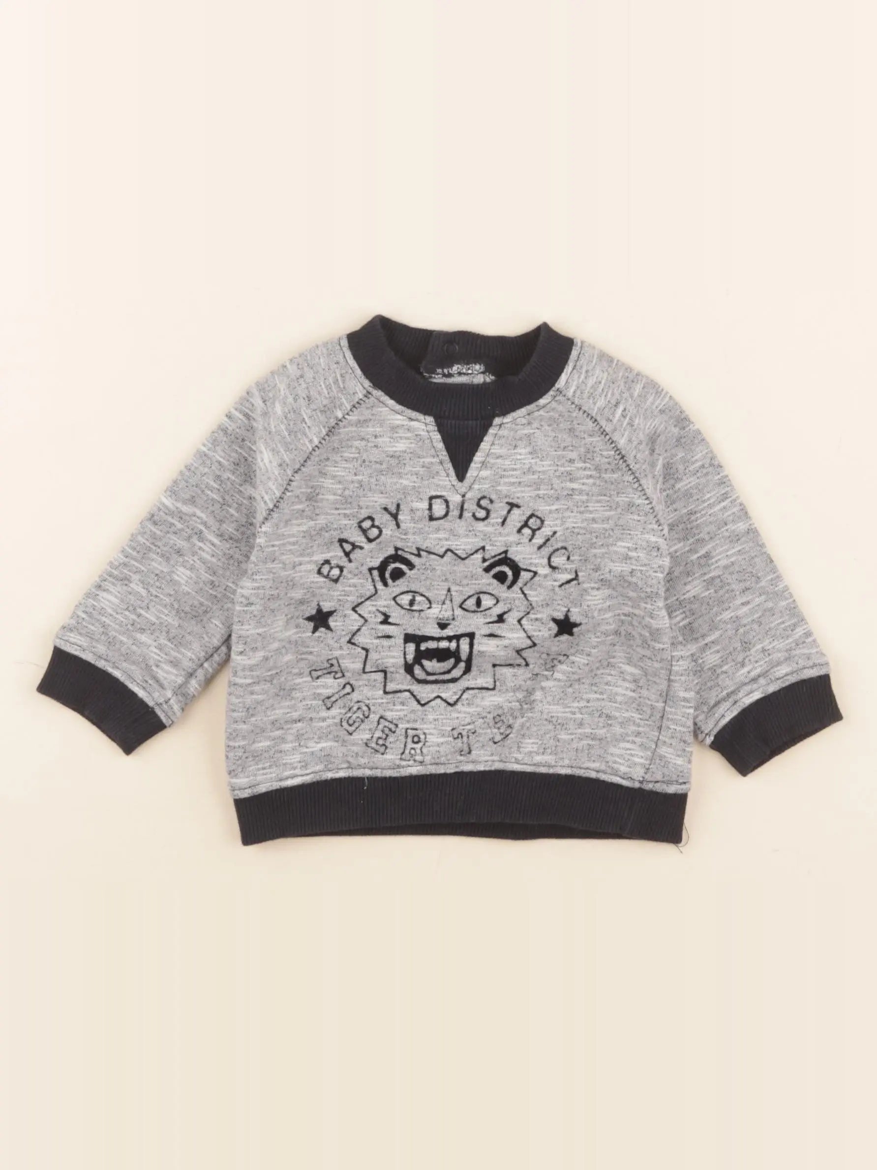 Boutchou - sweat gris, bleu - 6 mois