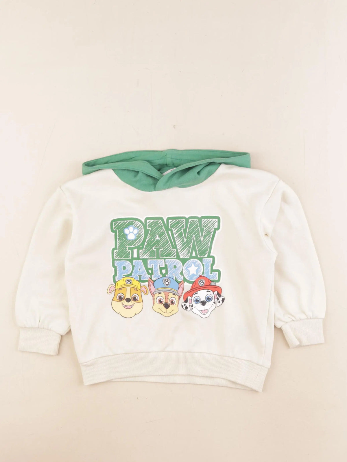 H&M - sweat beige, vert - 18/24 mois