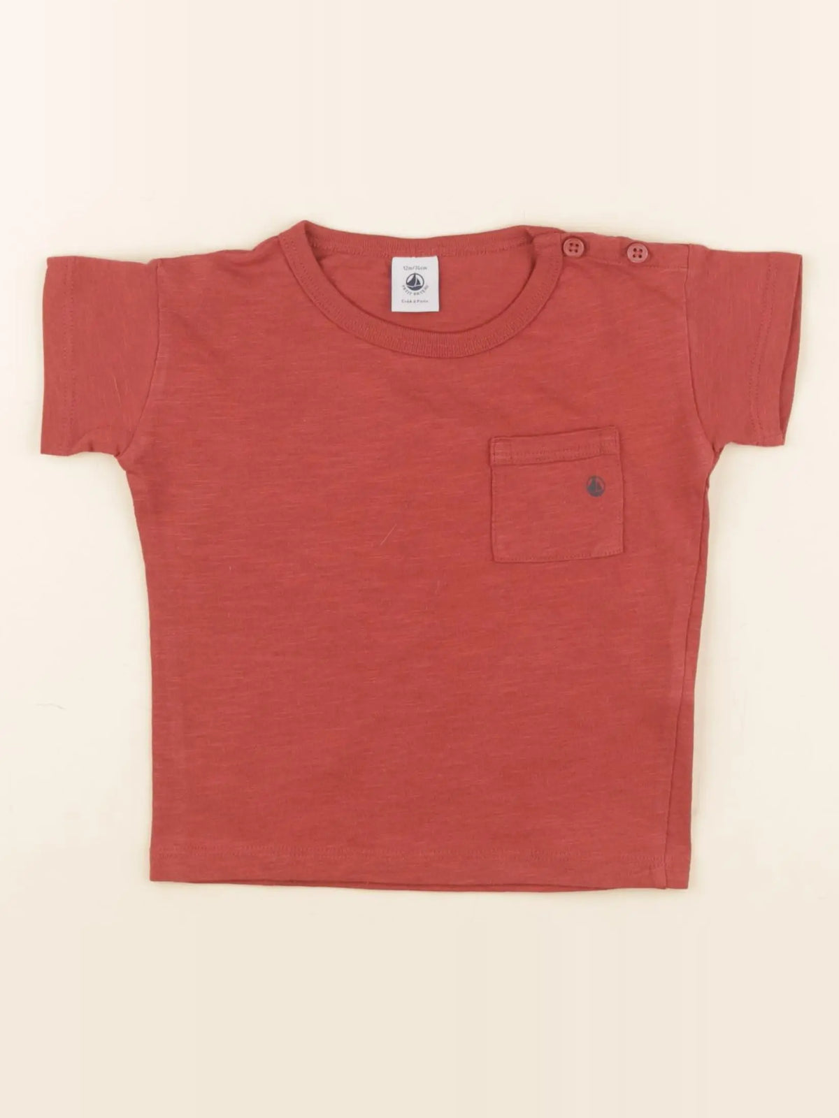 Petit Bateau - tee-shirt rouge - 1 an