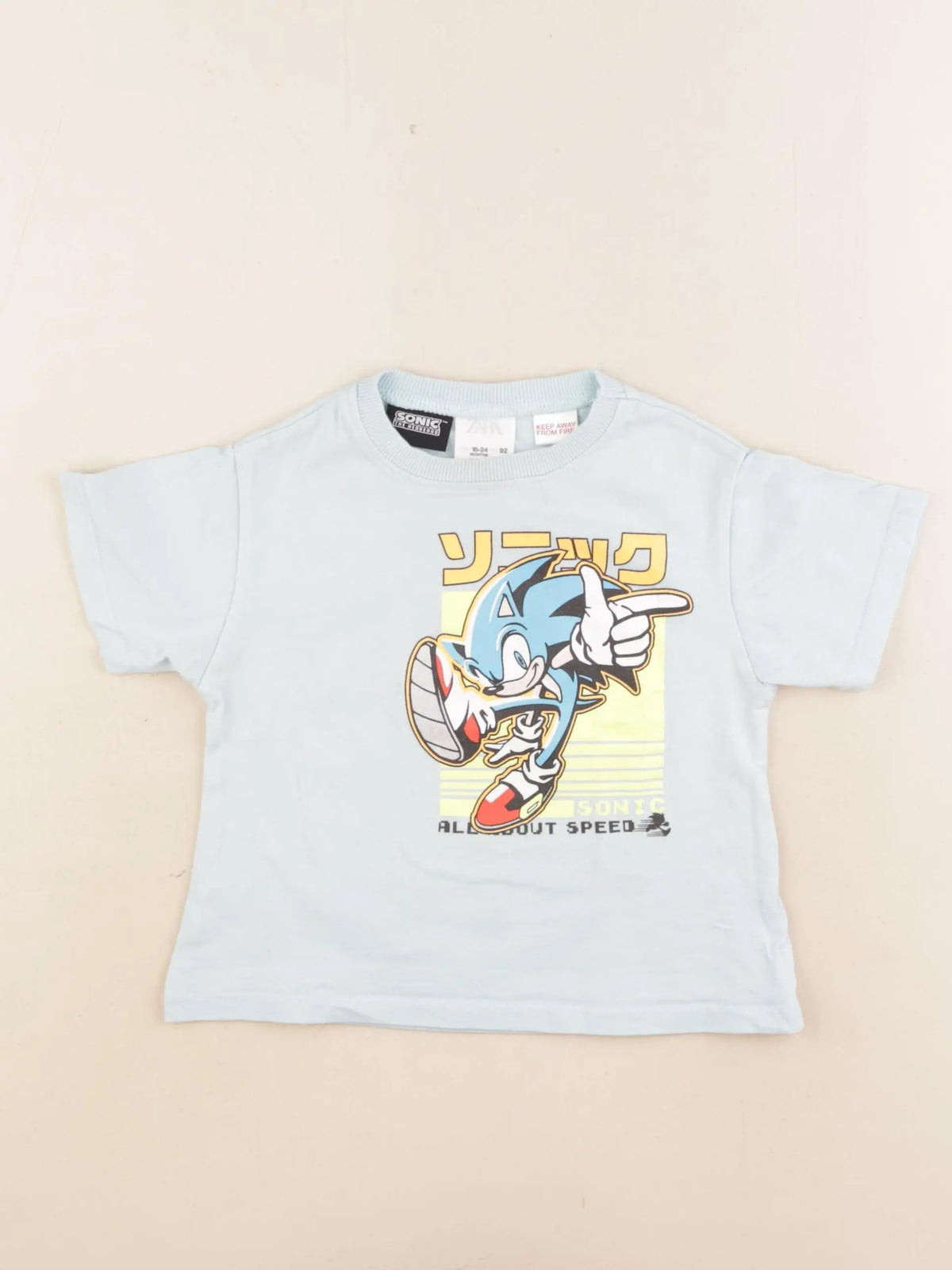 Zara - tee-shirt imprimé au dos bleu - 18/24 mois