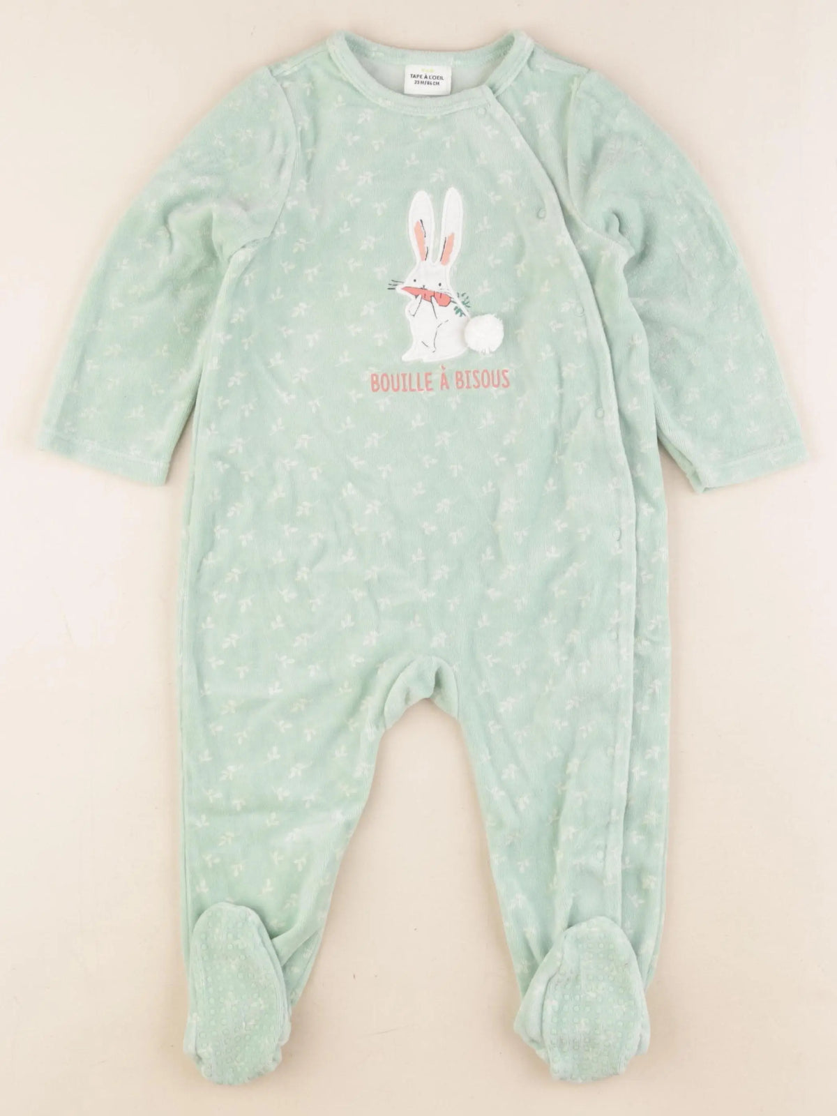 Tape à l'oeil - pyjama velours vert - 24 mois