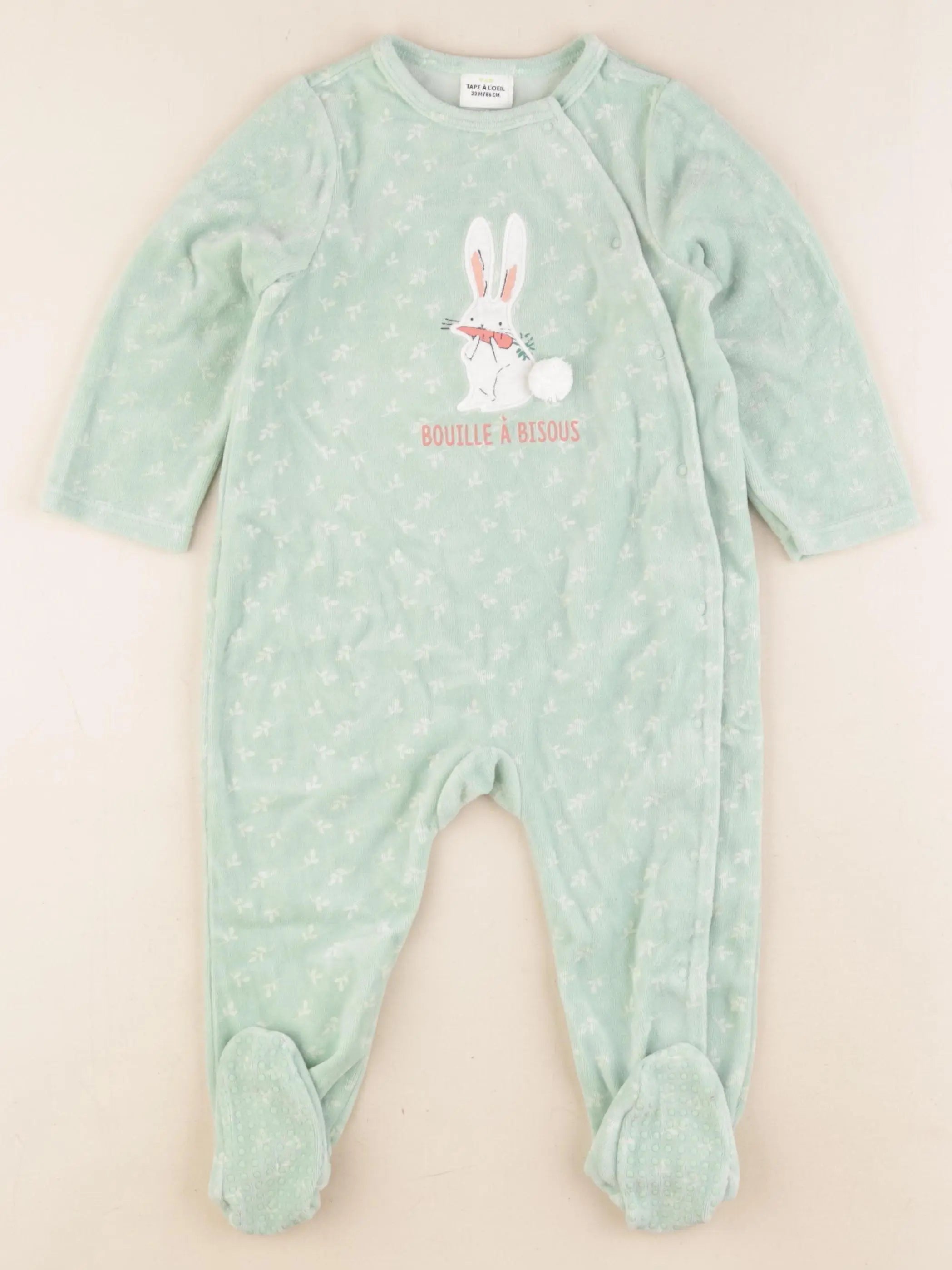 Tape à l'oeil - pyjama velours vert - 24 mois