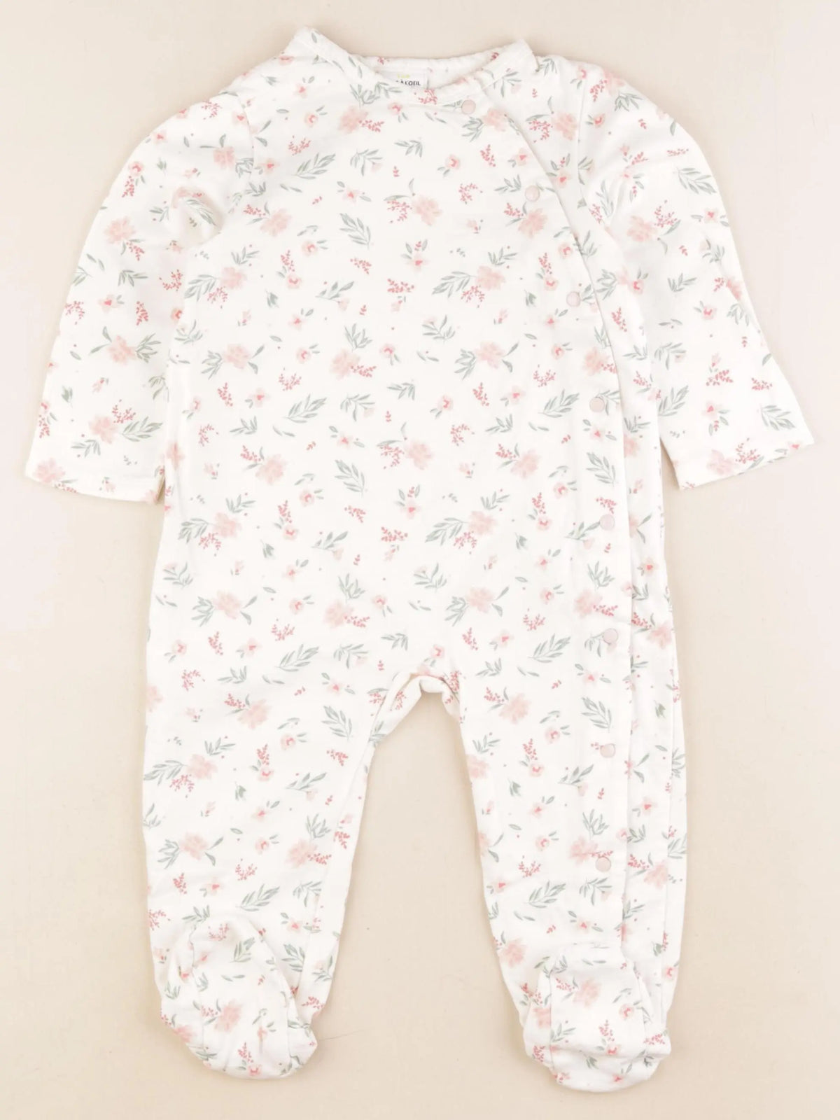 Tape à l'oeil - pyjama coton blanc, rose - 24 mois