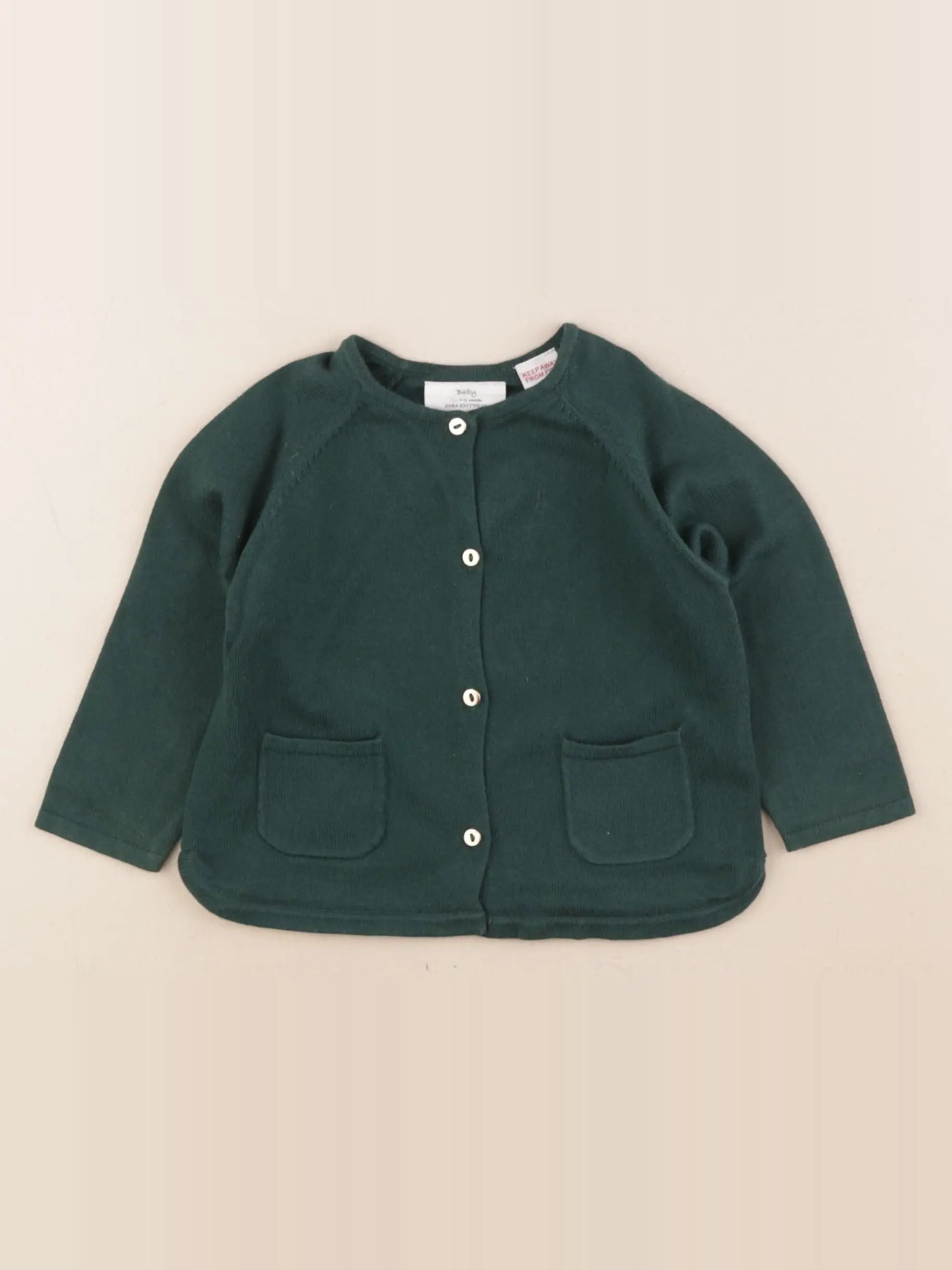 Zara - gilet vert - 9/12 mois