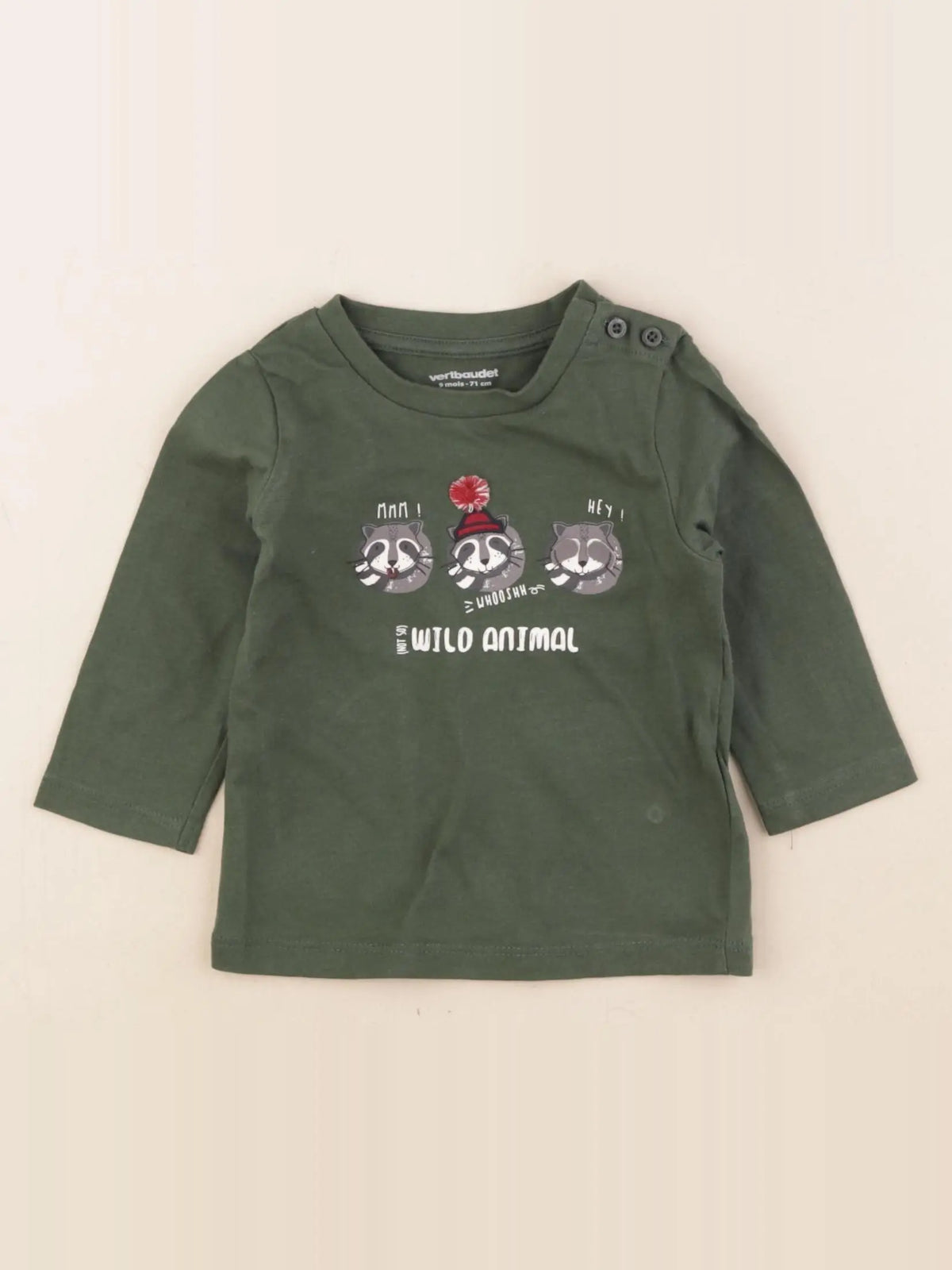 Vertbaudet - tee-shirt vert - 9 mois