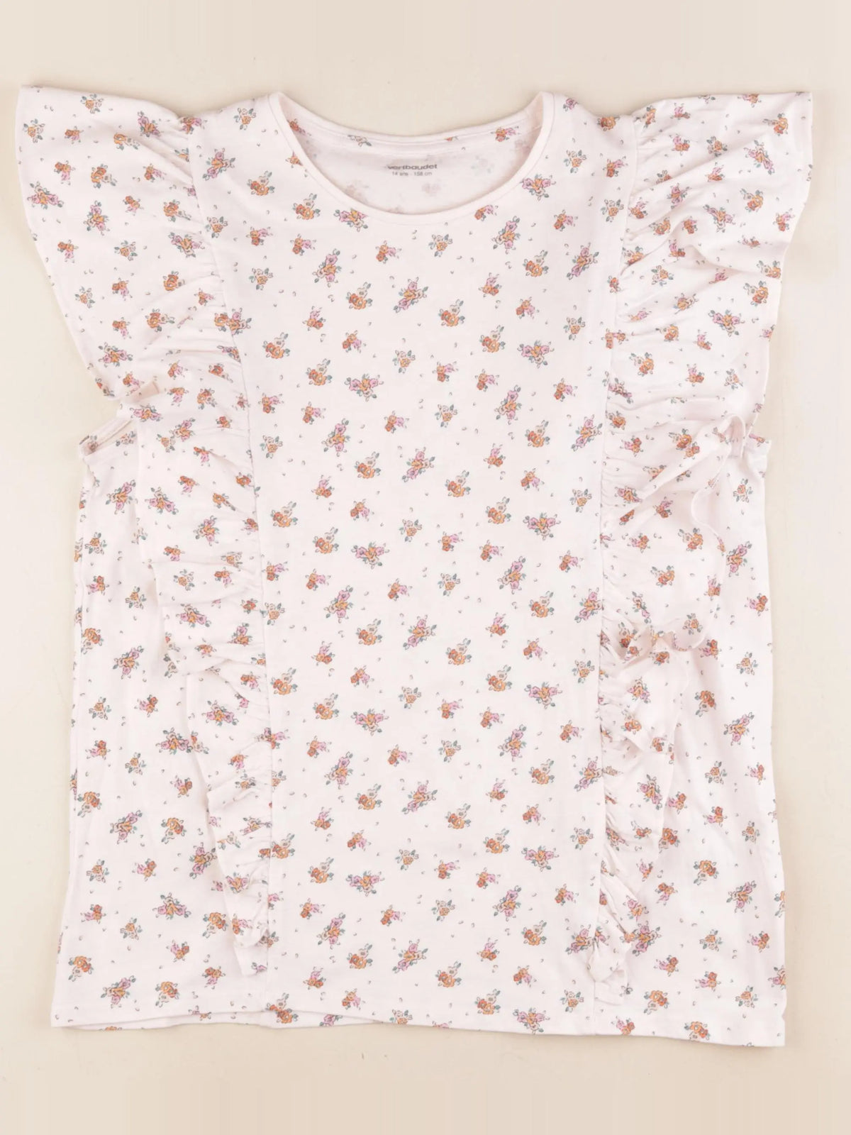 Vertbaudet - tee-shirt beige - 14 ans