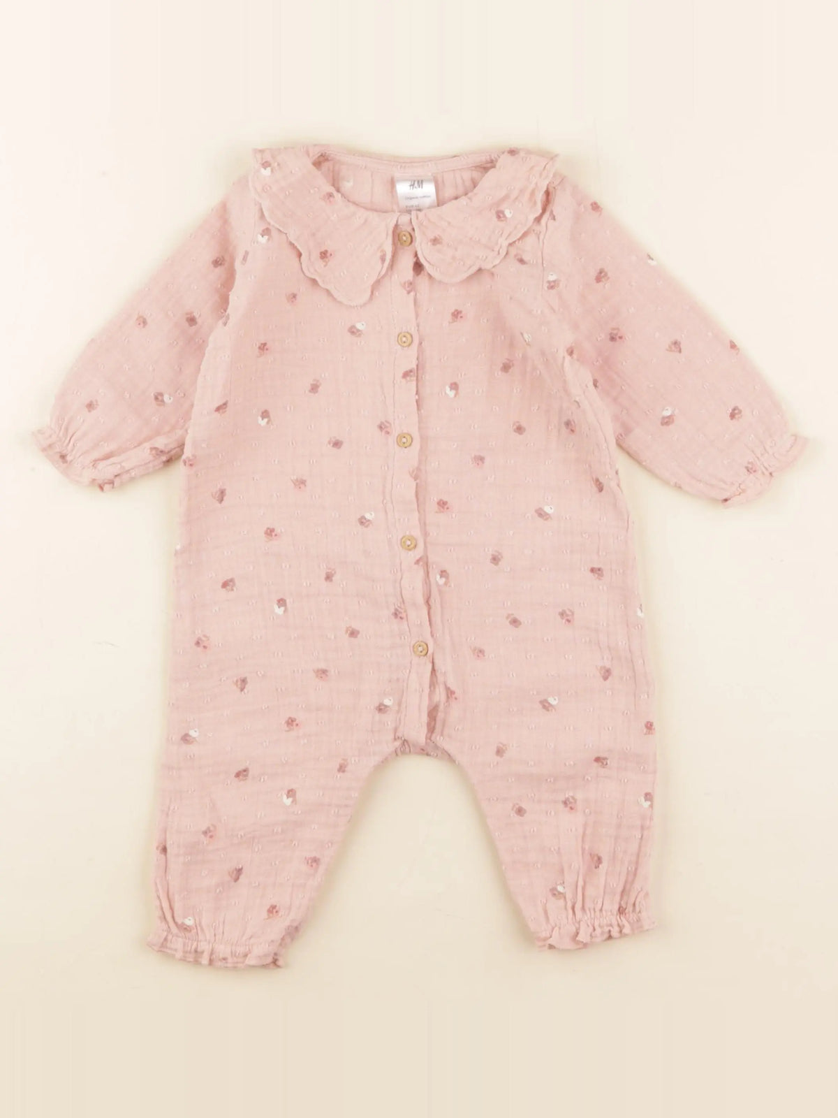 H&M - combinaison rose - 2/4 mois