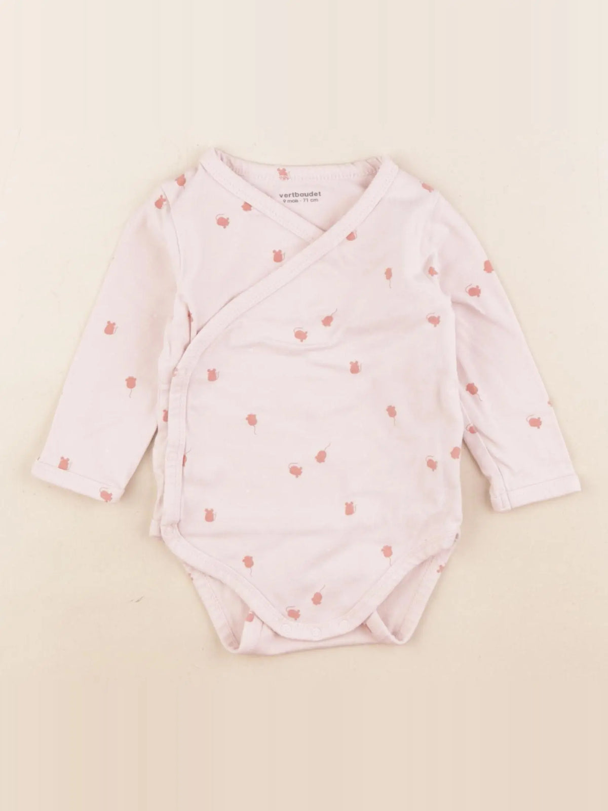 Vertbaudet - body rose - 9 mois