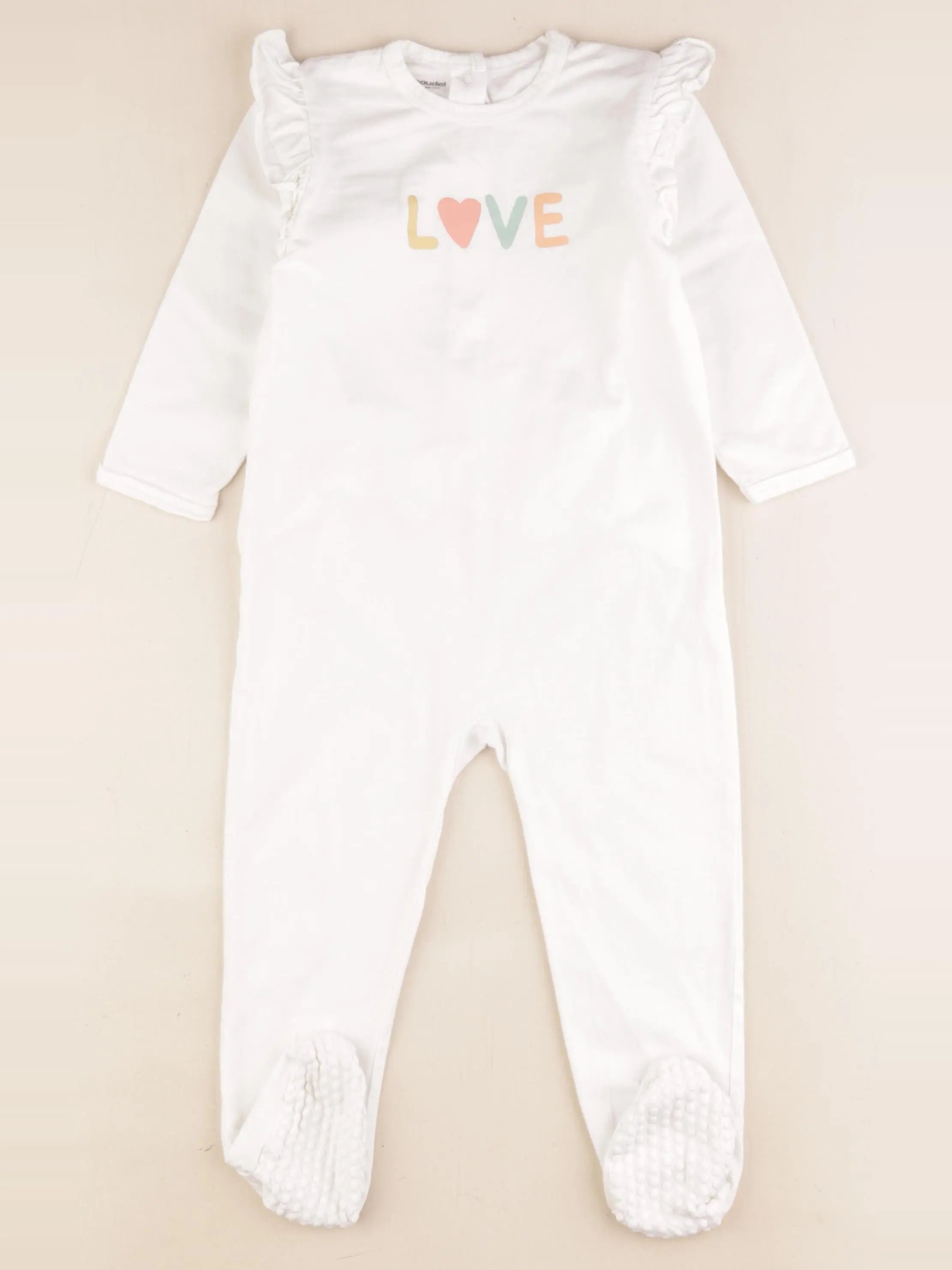 Vertbaudet - pyjama coton blanc - 24 mois