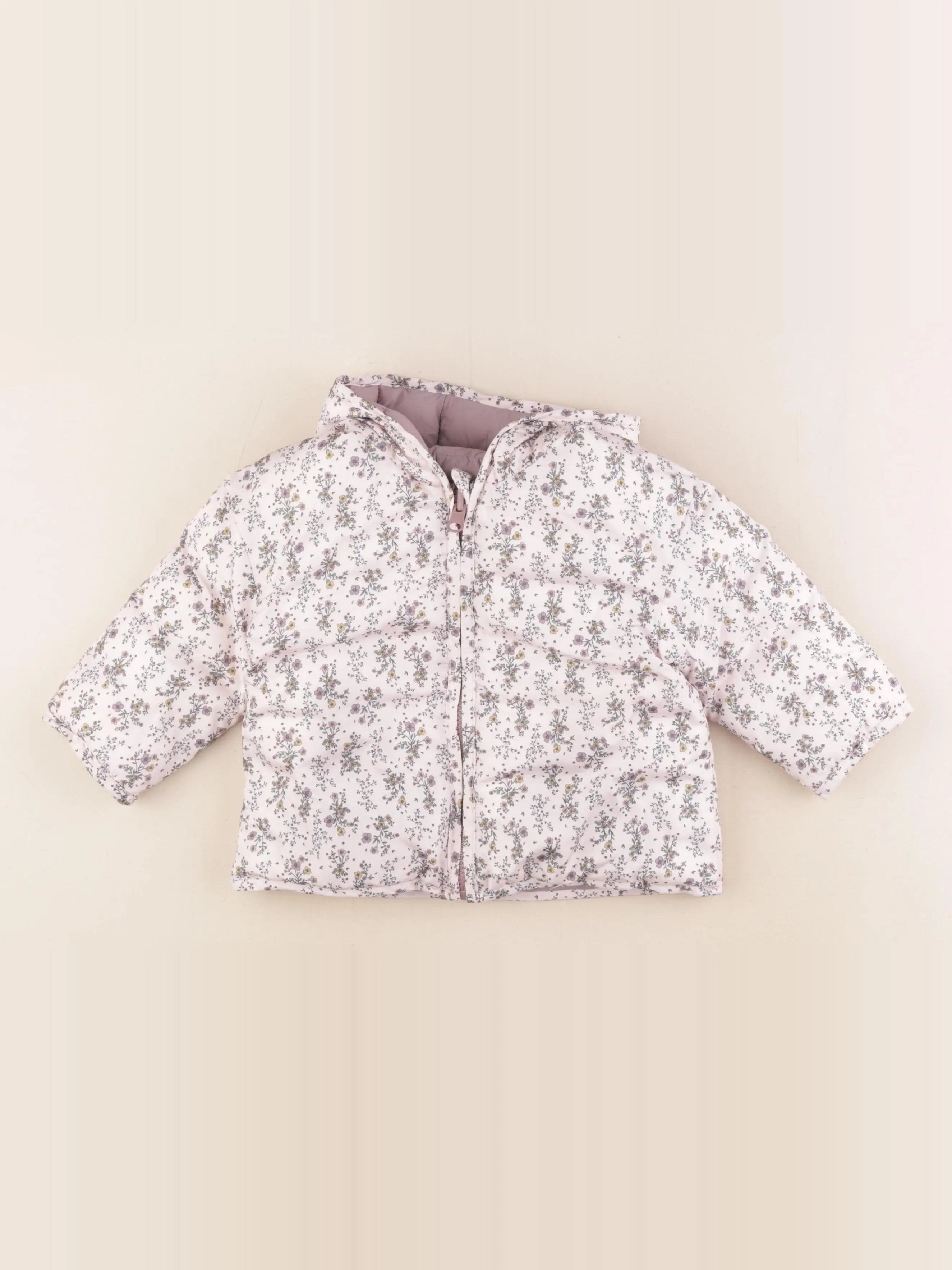 Vertbaudet - doudoune réversible rose, violet - 18 mois