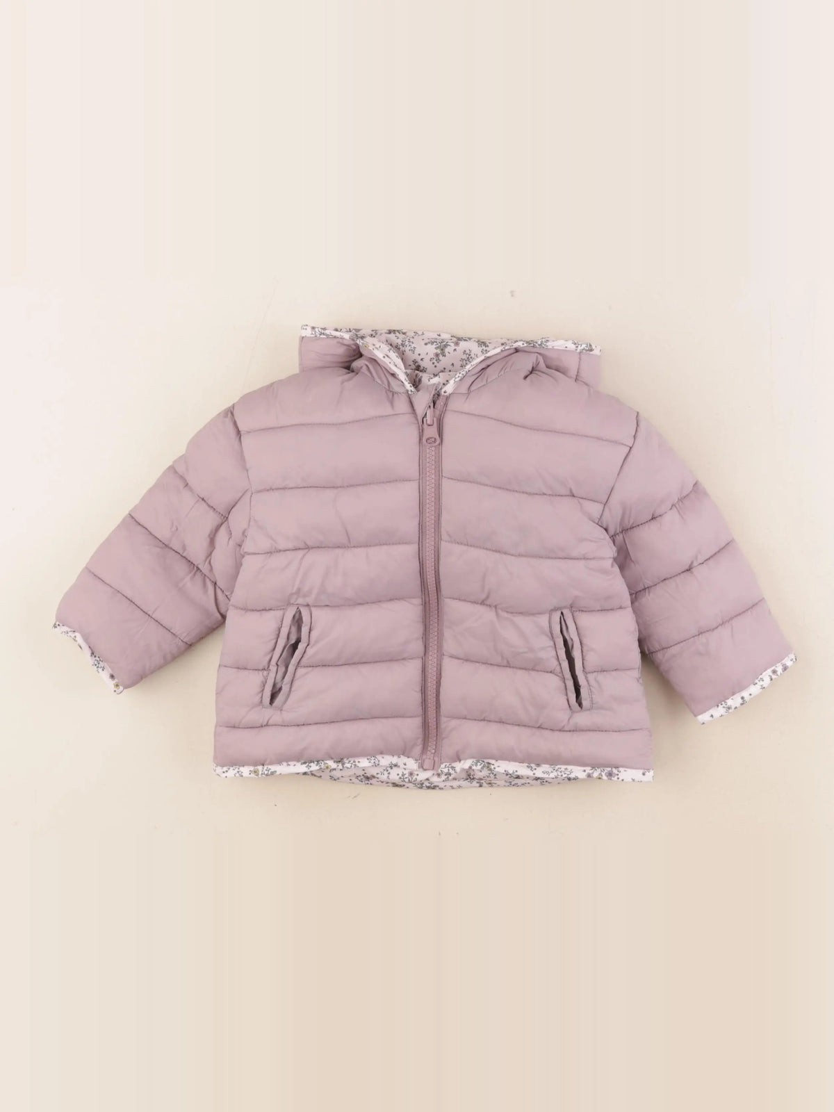 Vertbaudet - doudoune réversible rose, violet - 18 mois