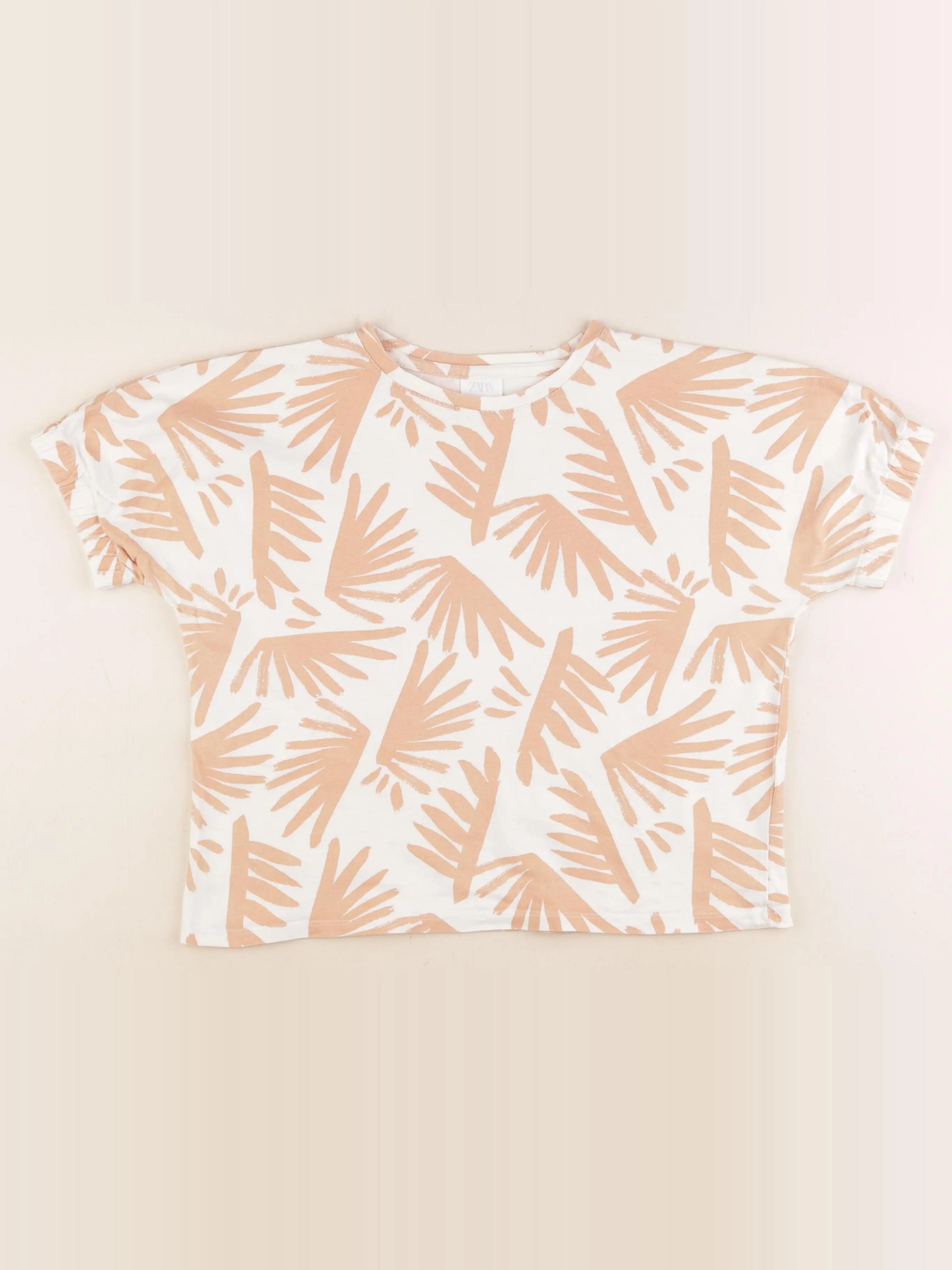Zara - tee-shirt beige - 9 ans