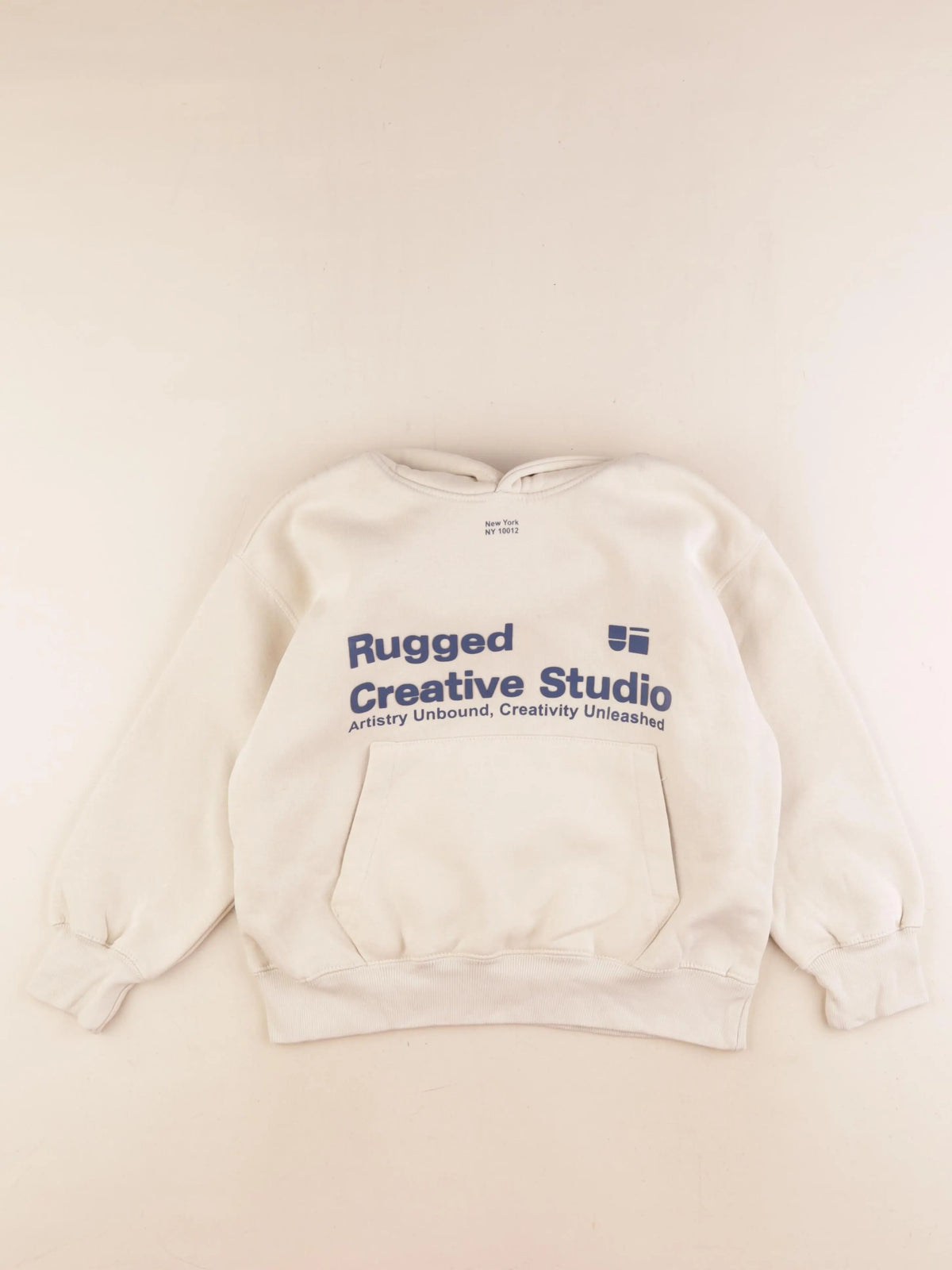 Zara - sweat imprimé au dos beige - 7/8 ans