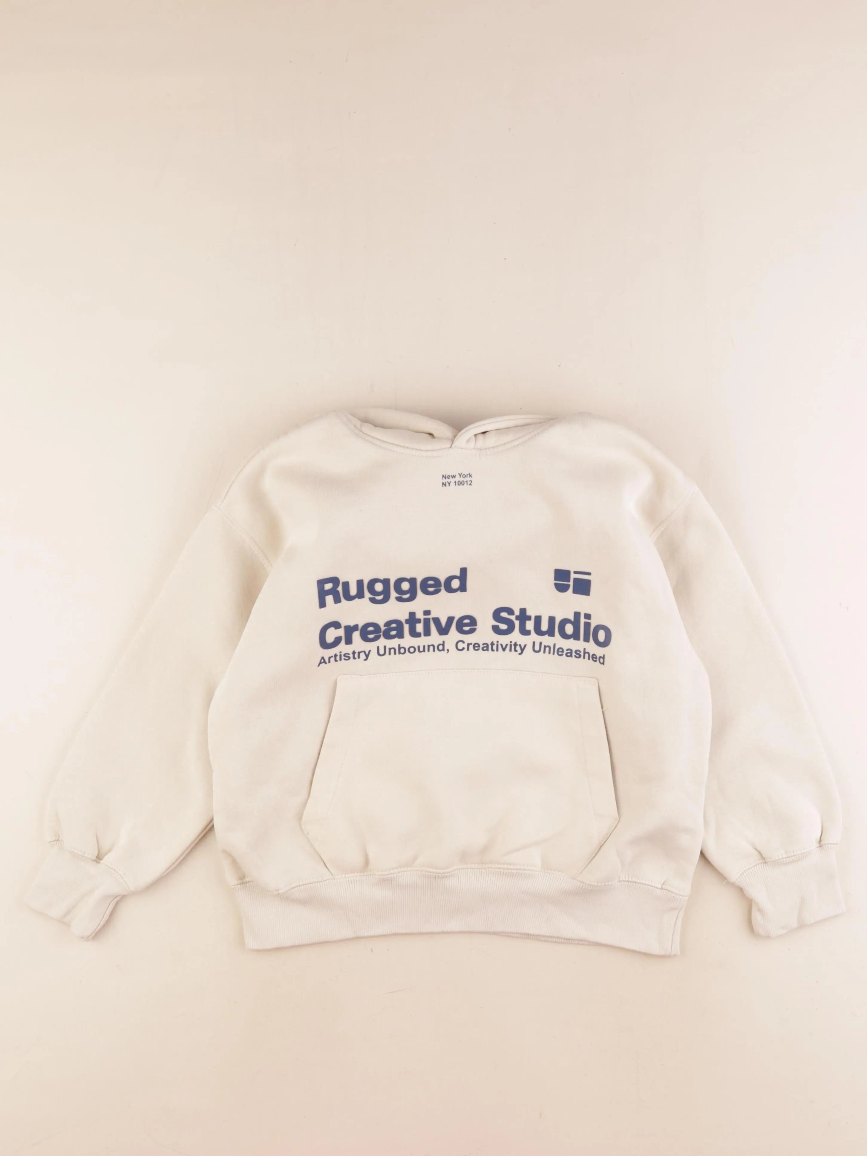 Zara - sweat imprimé au dos beige - 7/8 ans