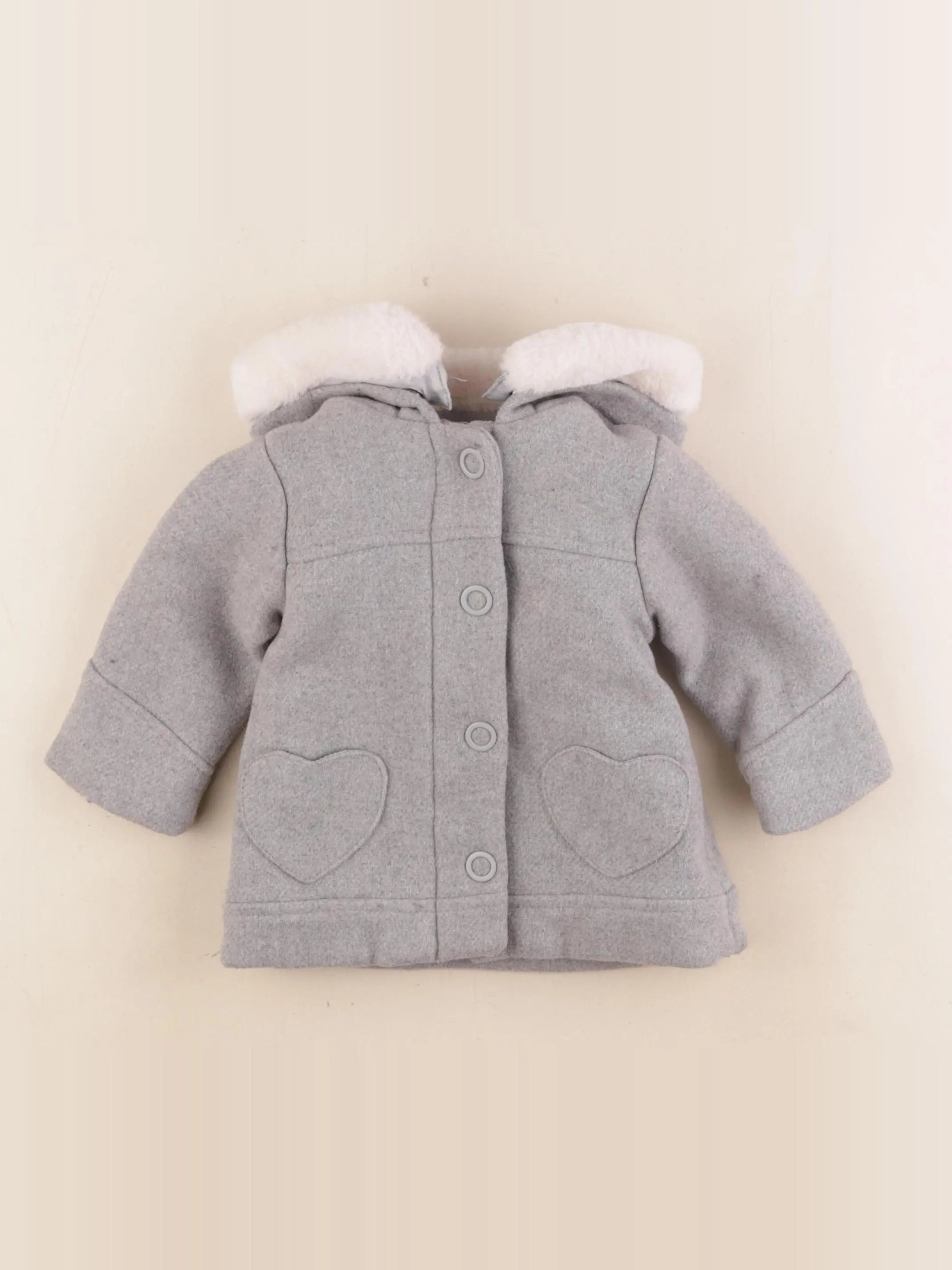 Vertbaudet - manteau gris - 9 mois