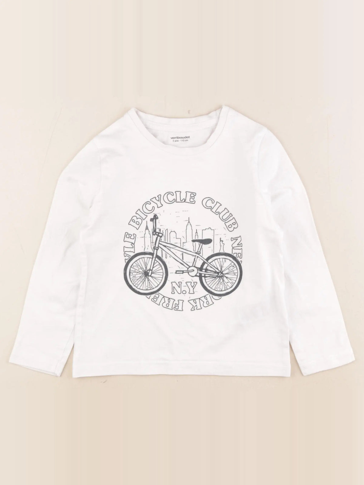 Vertbaudet - tee-shirt blanc - 5 ans