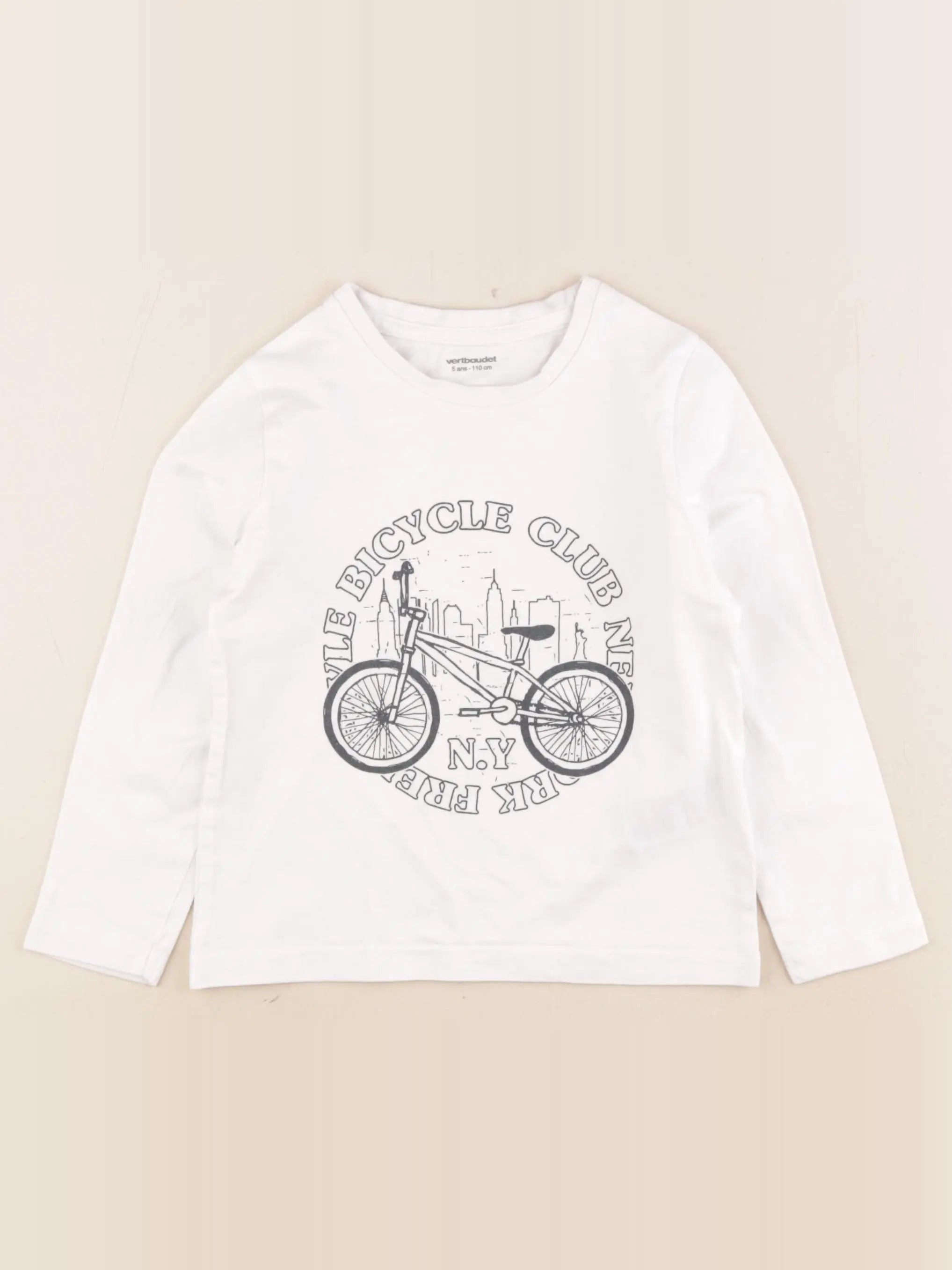Vertbaudet - tee-shirt blanc - 5 ans