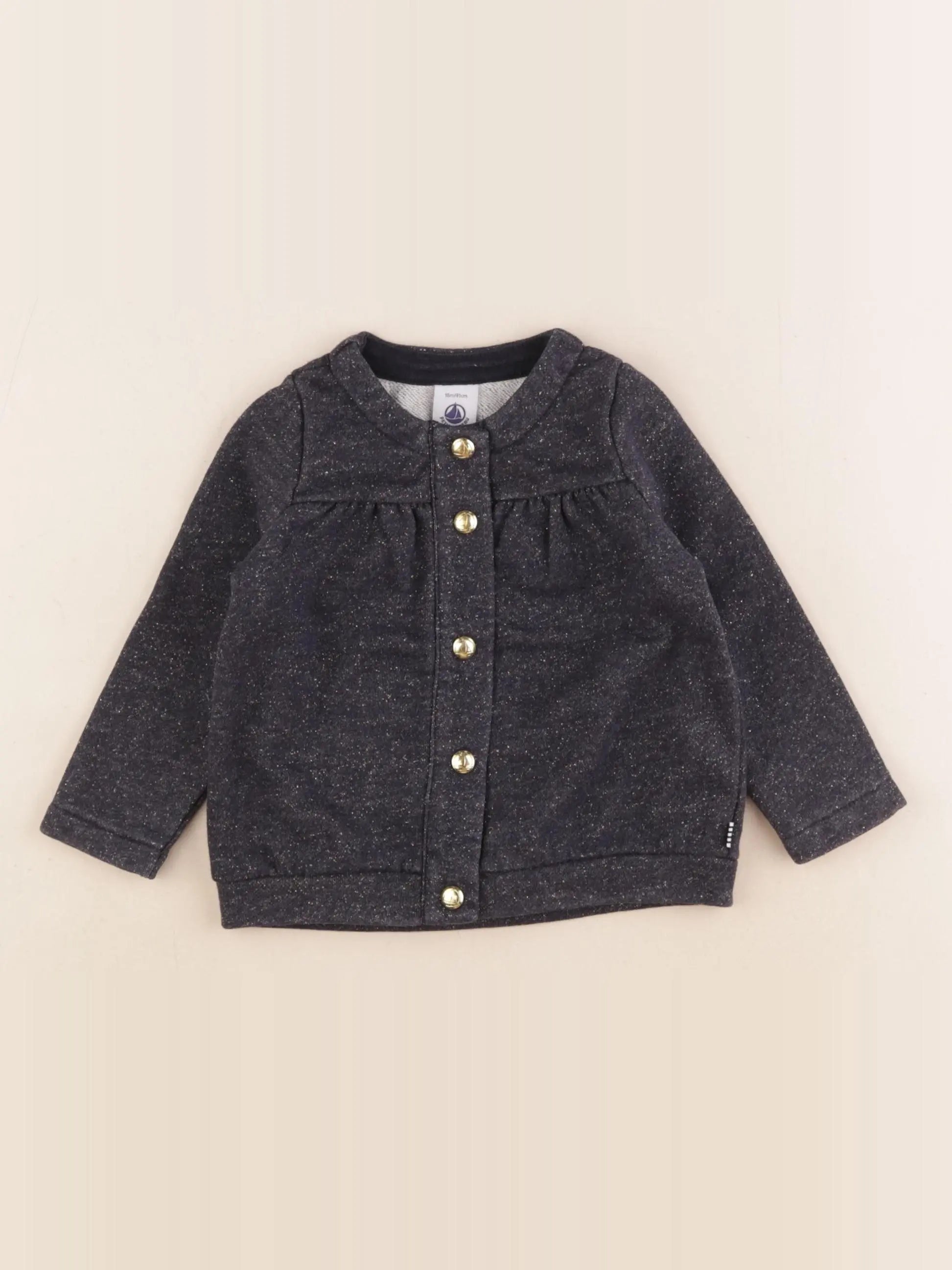 Petit Bateau - sweat bleu, or - 18 mois