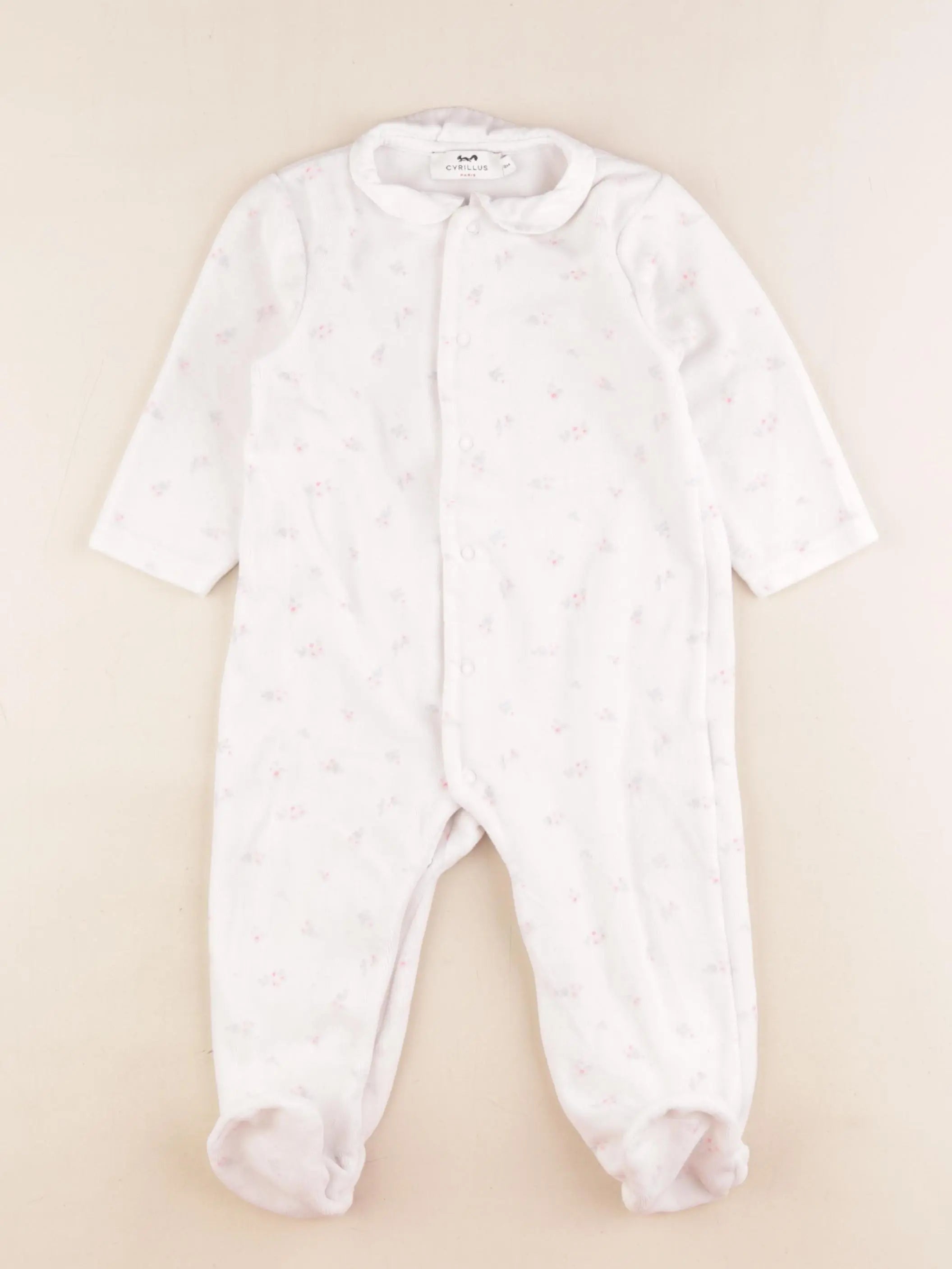 Cyrillus - pyjama velours blanc - 18 mois