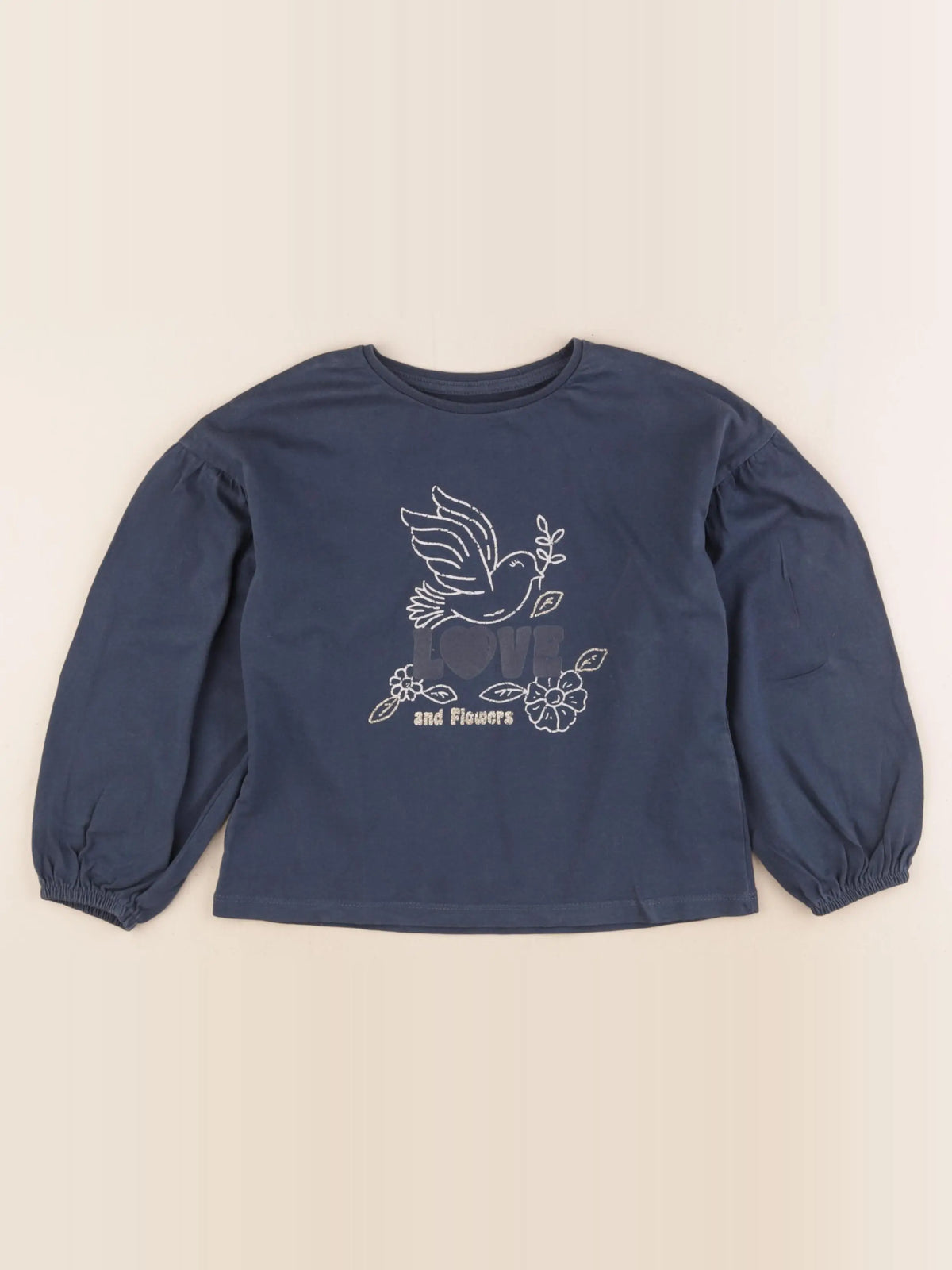 Vertbaudet - tee-shirt bleu, or - 6 ans
