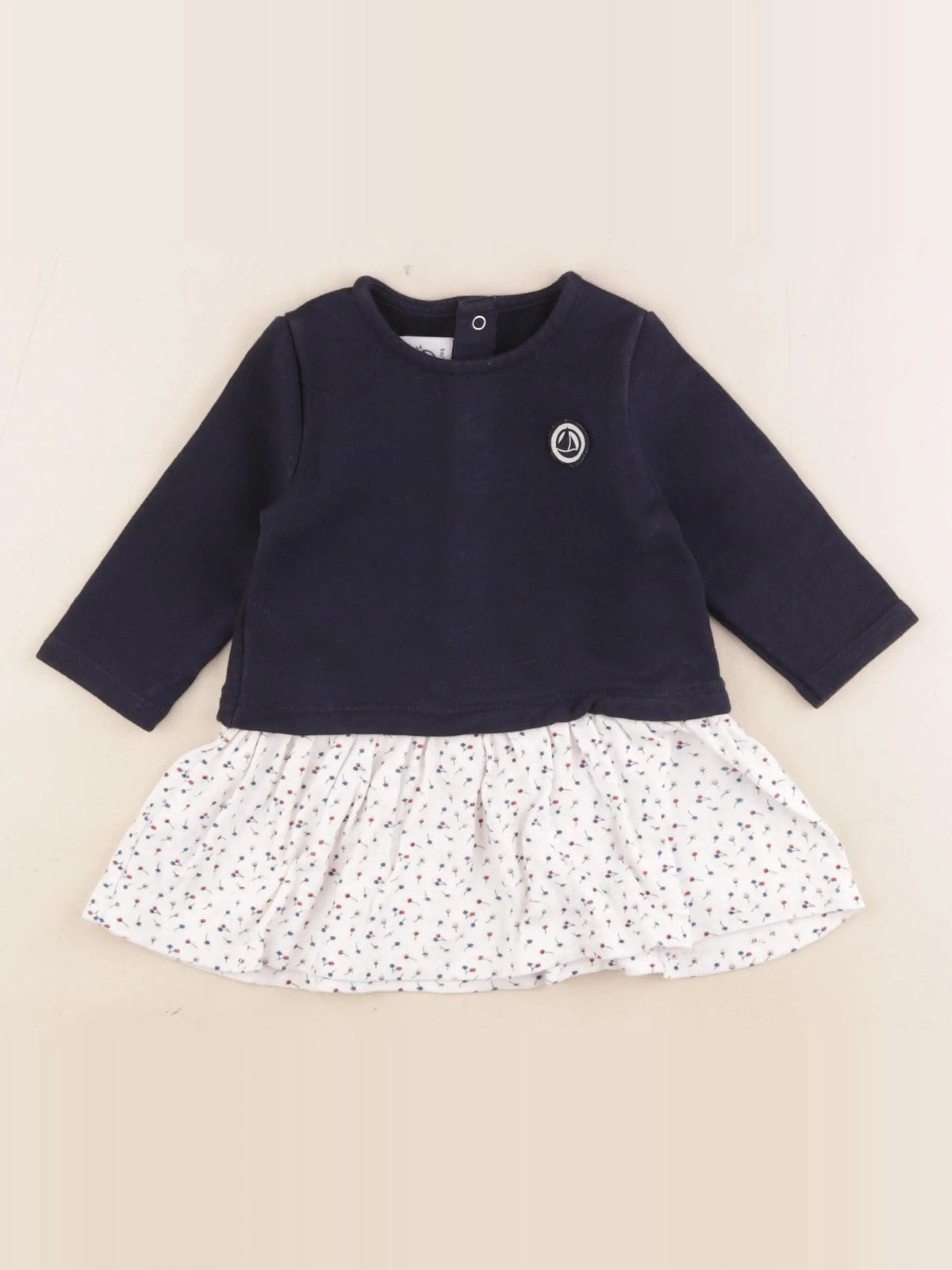 Petit Bateau - robe bleu - 6 mois