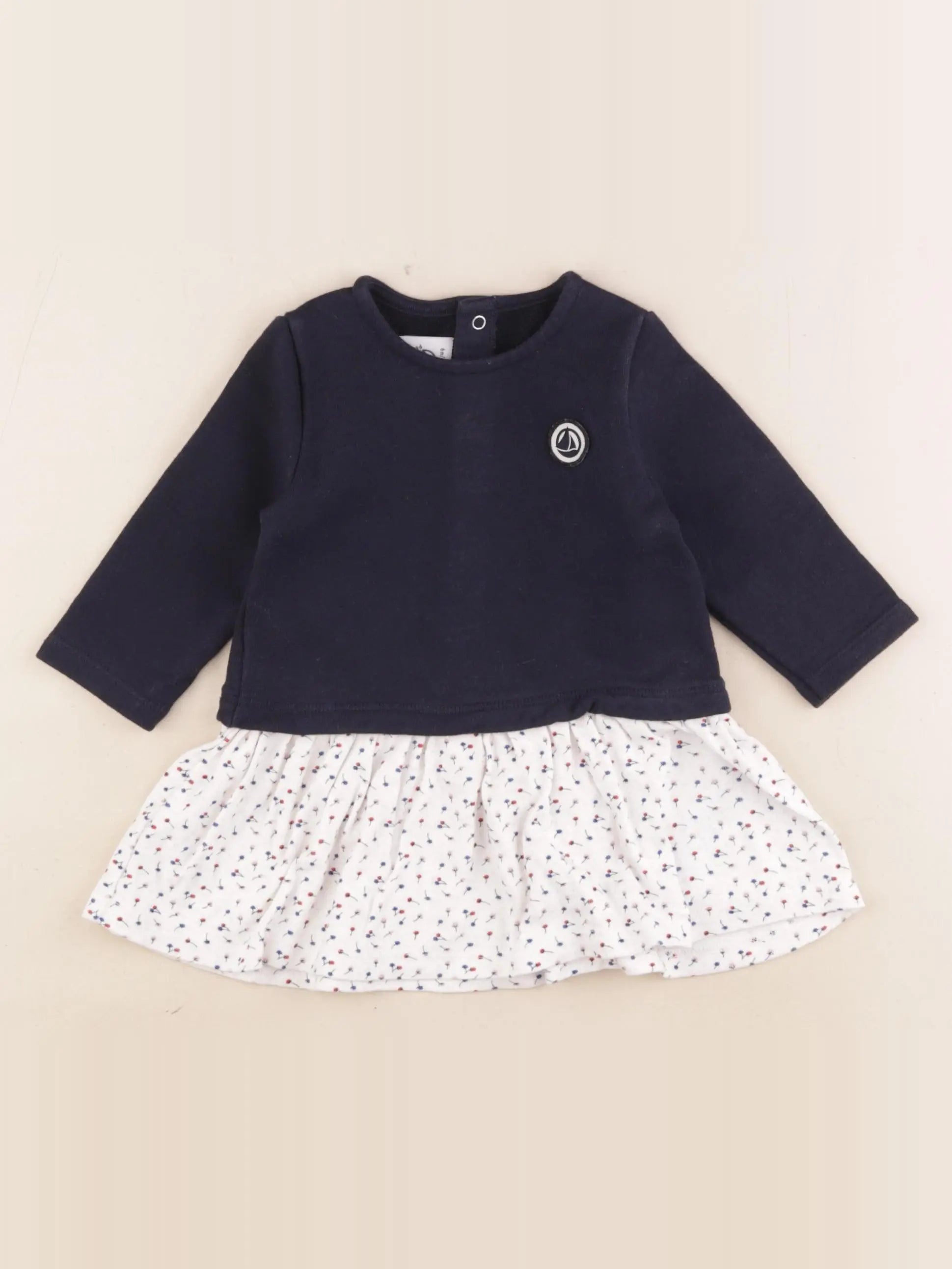Petit Bateau - robe bleu - 6 mois