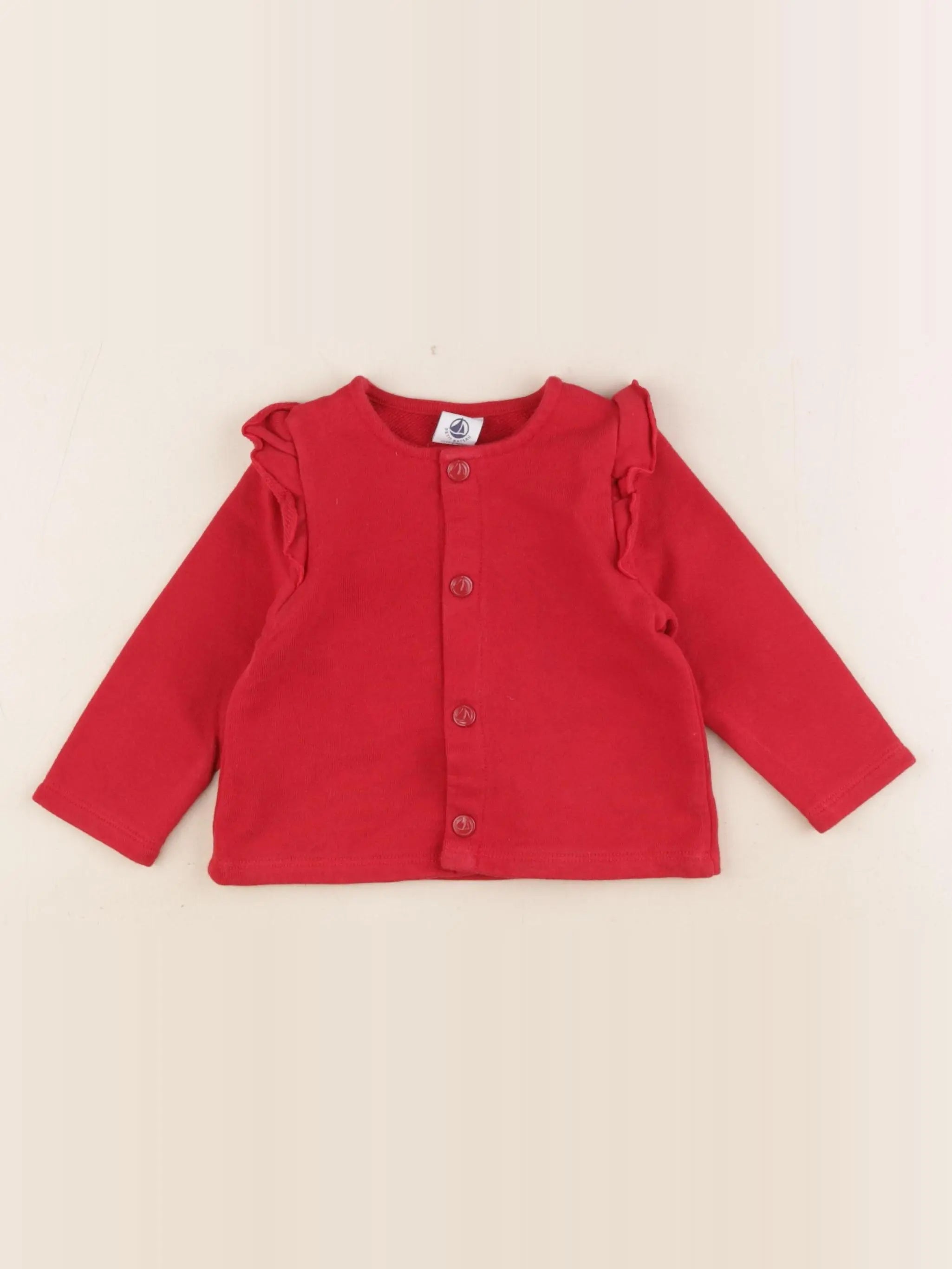 Petit Bateau - gilet rouge - 12 mois