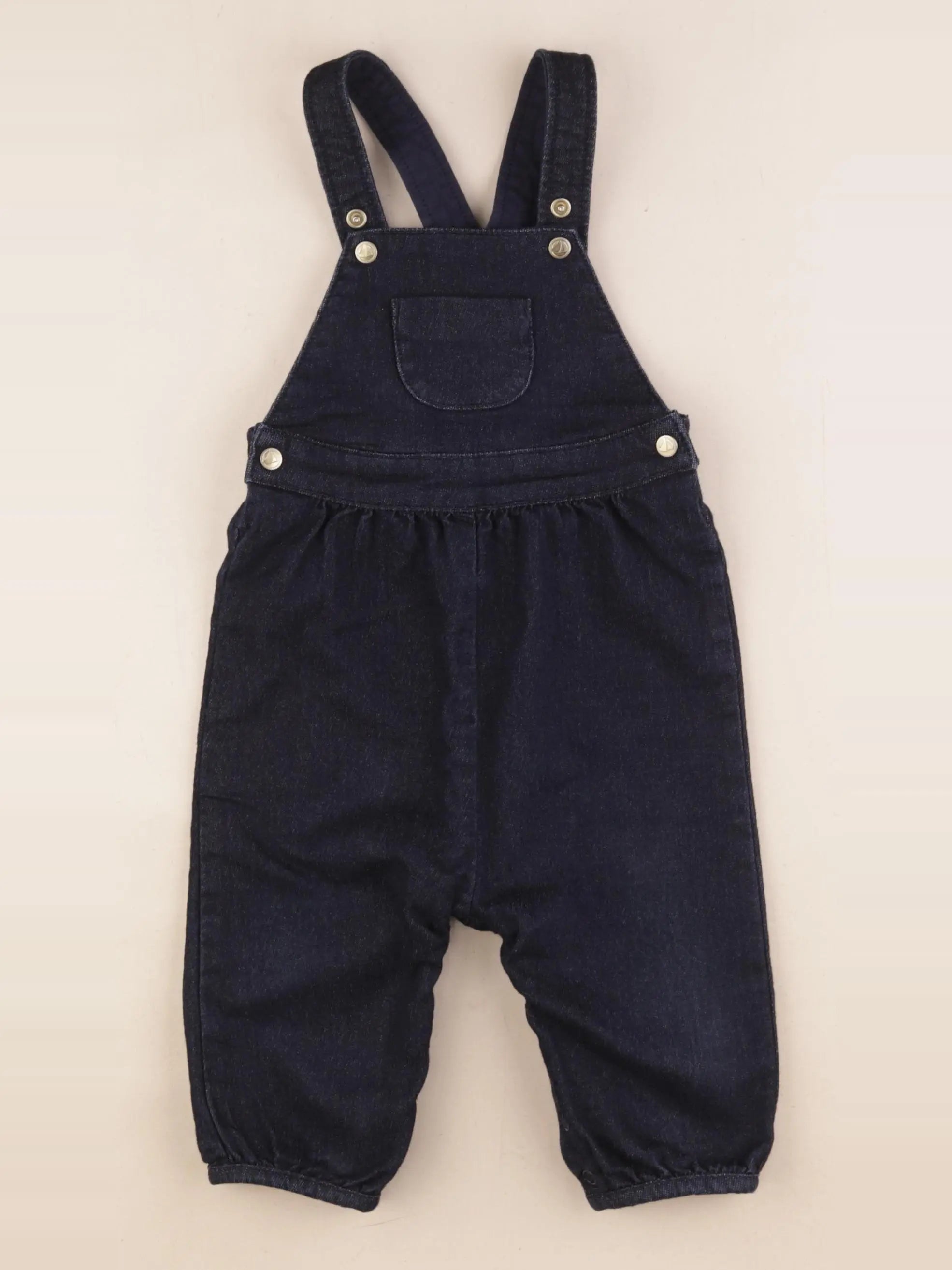 Petit Bateau - salopette doublé bleu - 12 mois